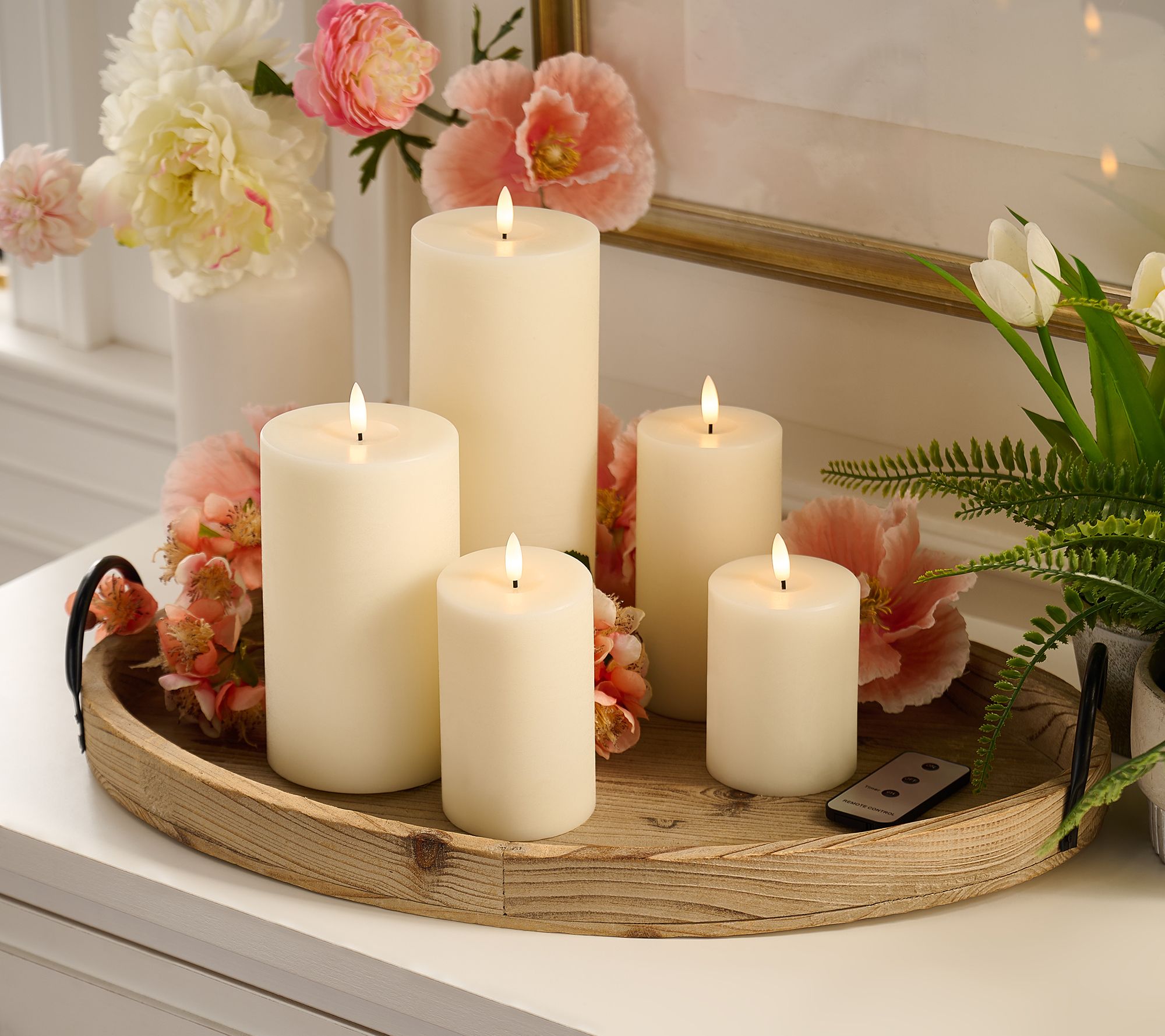 "As Is" Home Reflections Set of 5 Flameless Coastal Pillars