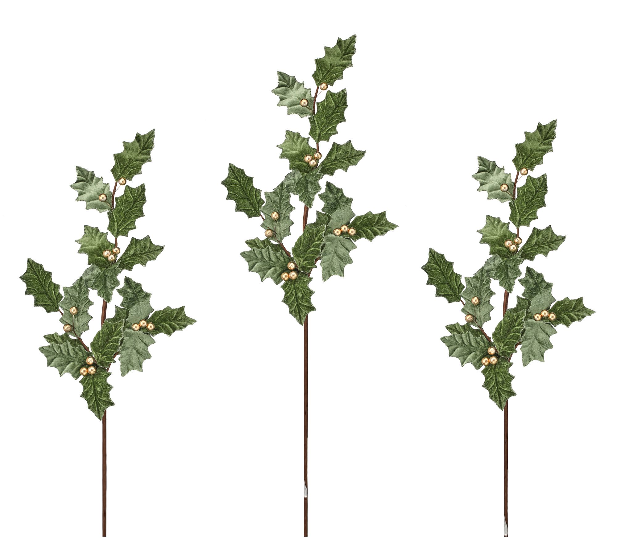31" Garden Holiday Holly Spray Set of 3 by Vale rie