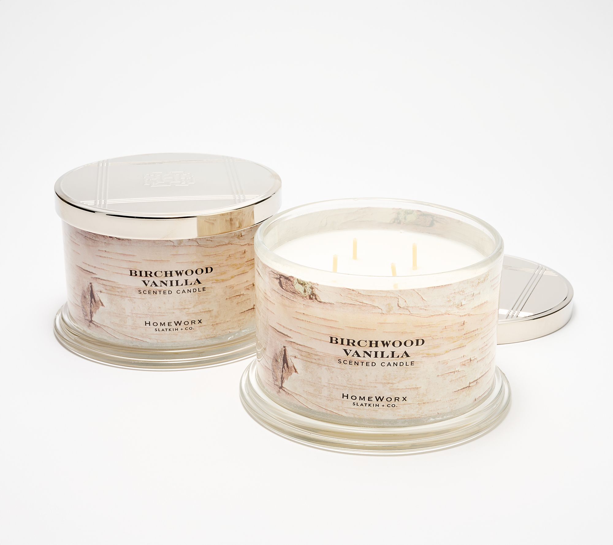 As Is HomeWorx by Slatkin + Co. S/2 18oz Birchwood Vanil