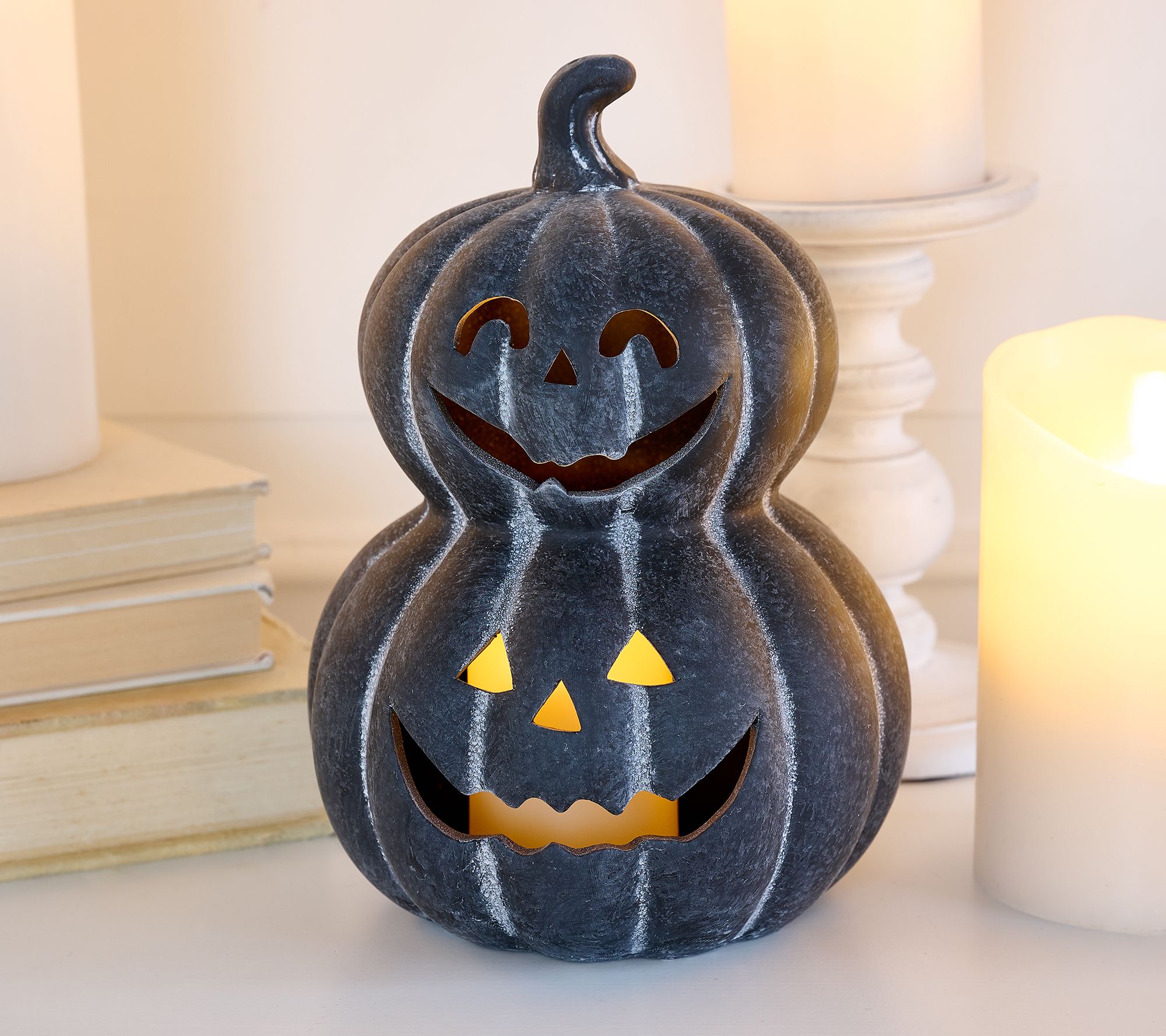 "As Is" Home Reflections 8.5" Indoor/ Outdoor Lit Jack-O-Lantern