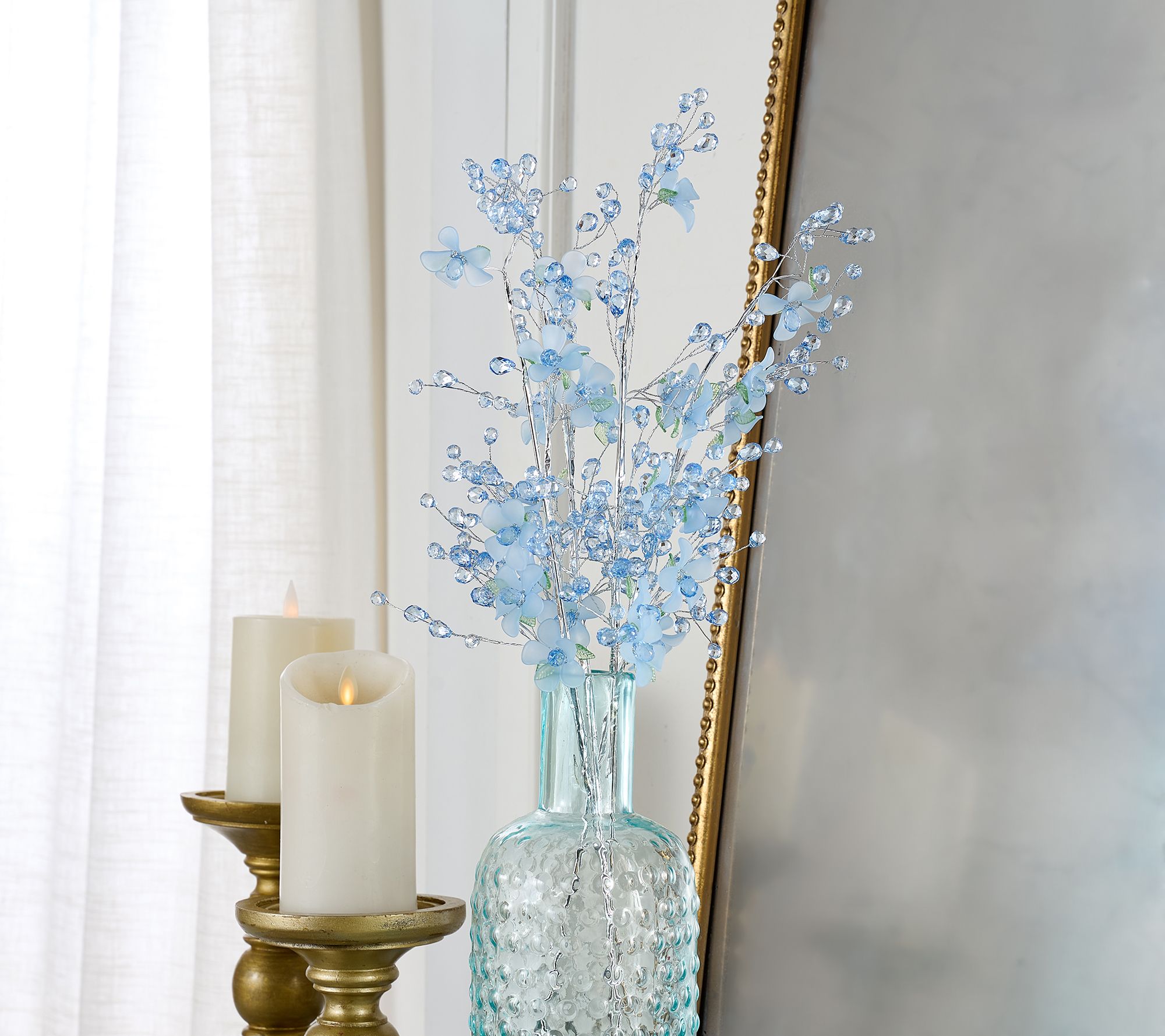  Set of 4 Frosted Flower and Faceted Bead Picks by Valerie