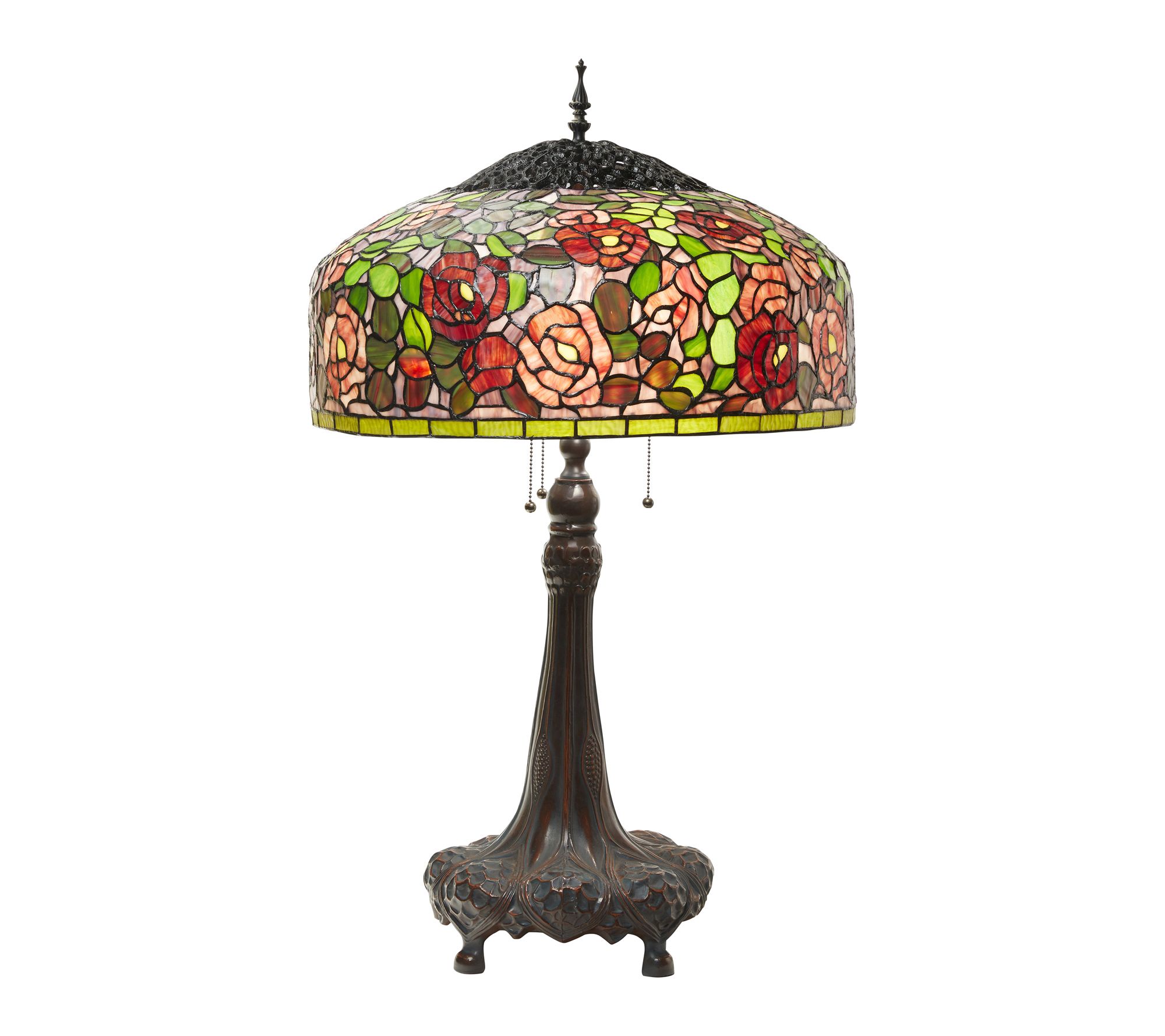 River of Goods 35.5'' H Rose Bush Stained GlassTable Lamp