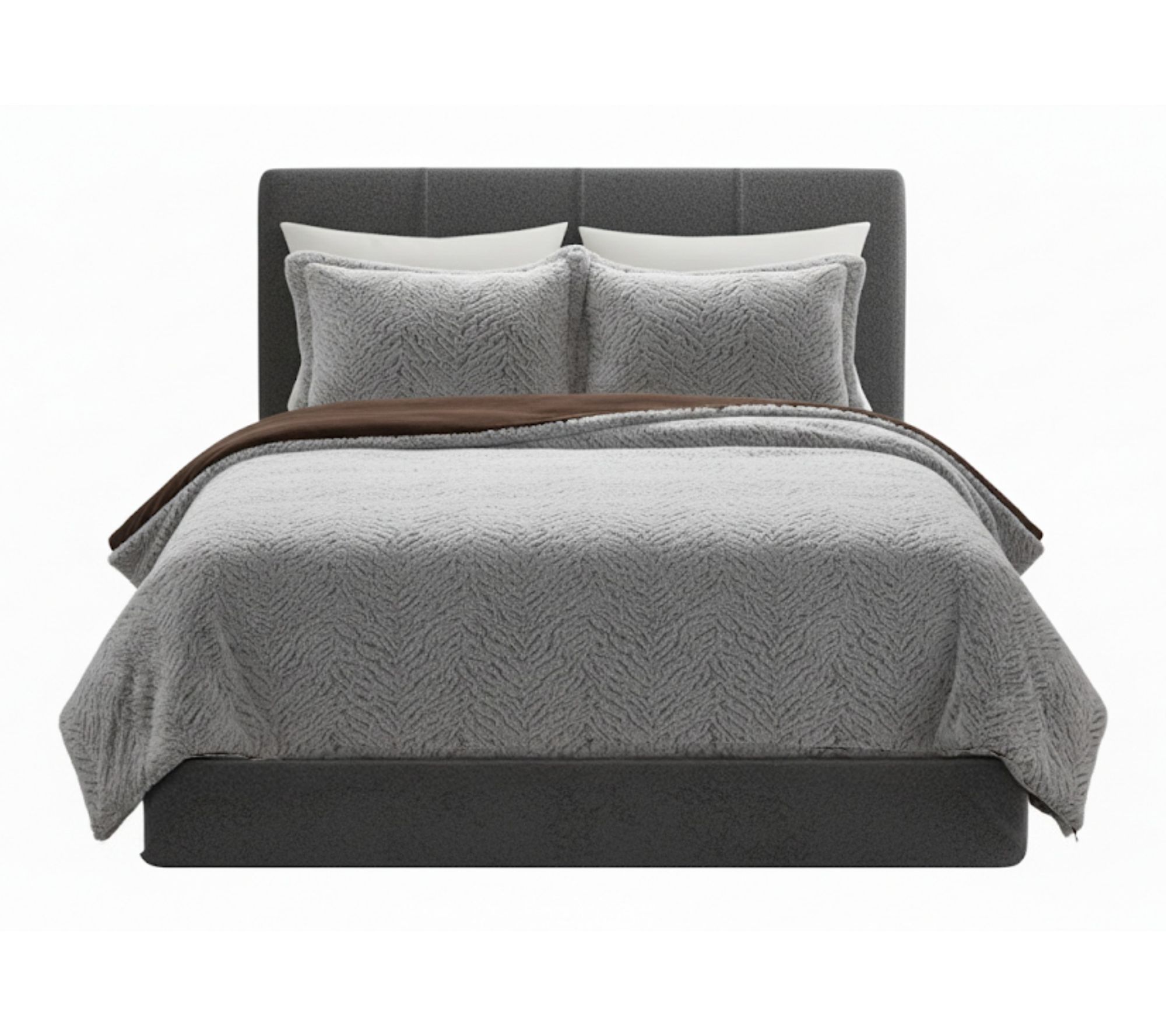 Lavish Home 3-Piece Mink-Style Faux Fur King Comforter Set