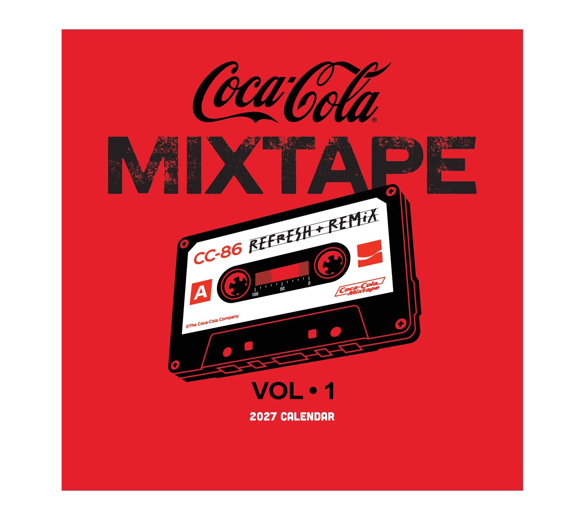 2027 Coca-Cola Red Mixtape Wall Calendar