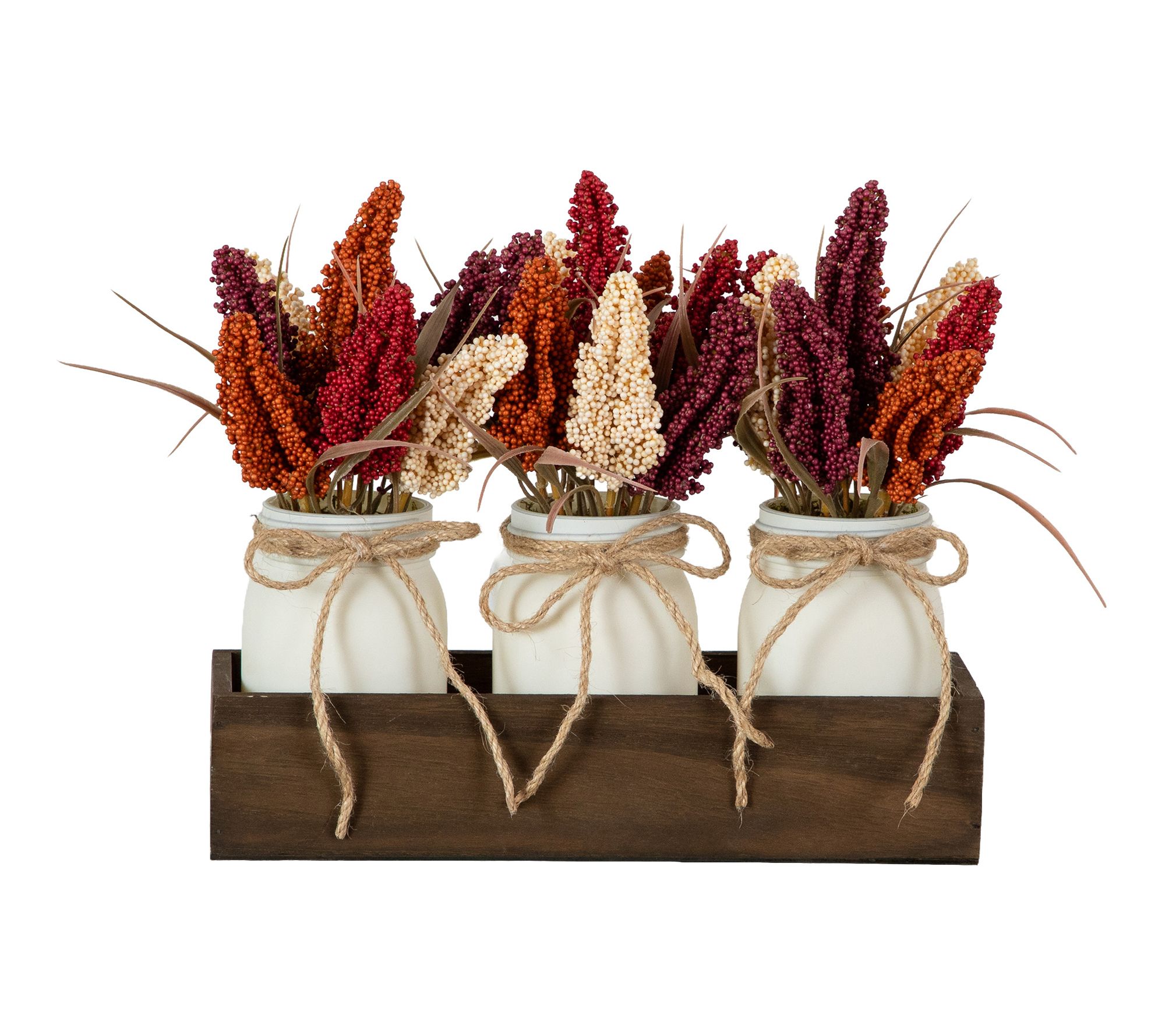 10.5-in Sorghum Rustic Fall Centerpiece by Nearly Natural