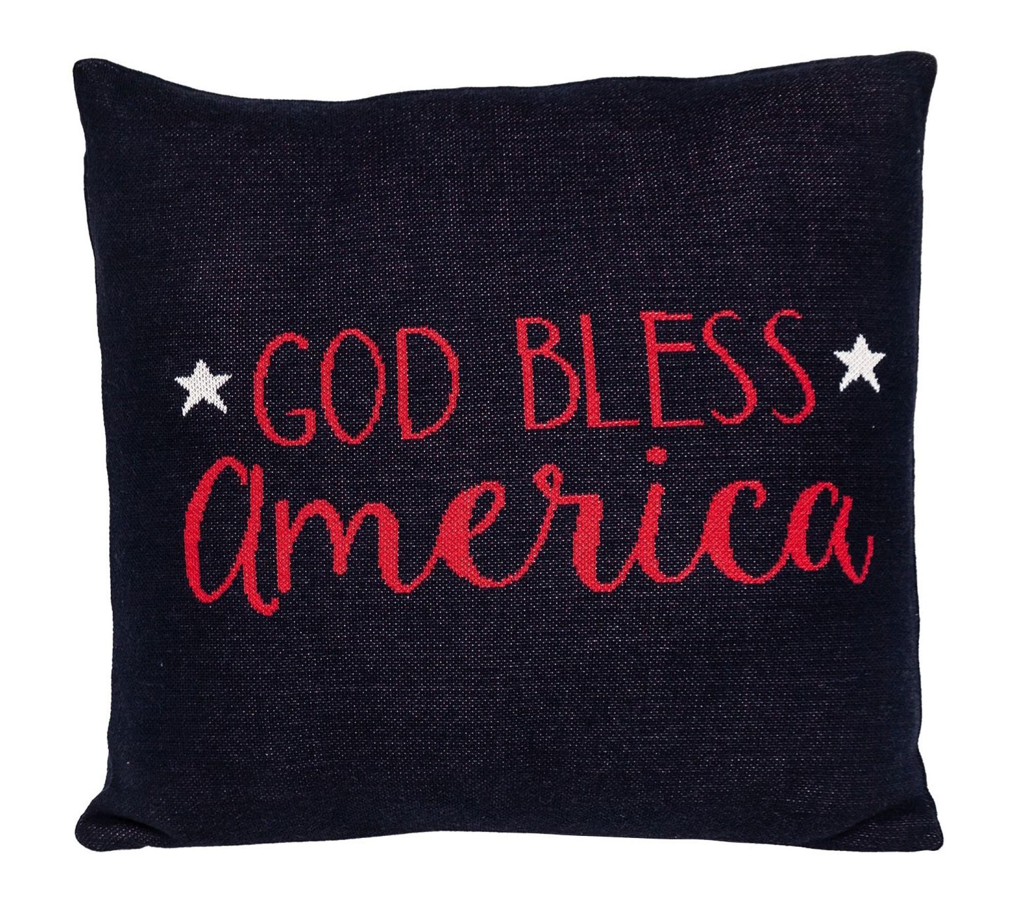 HomeRoots 20" God Bless America Throw Pillow