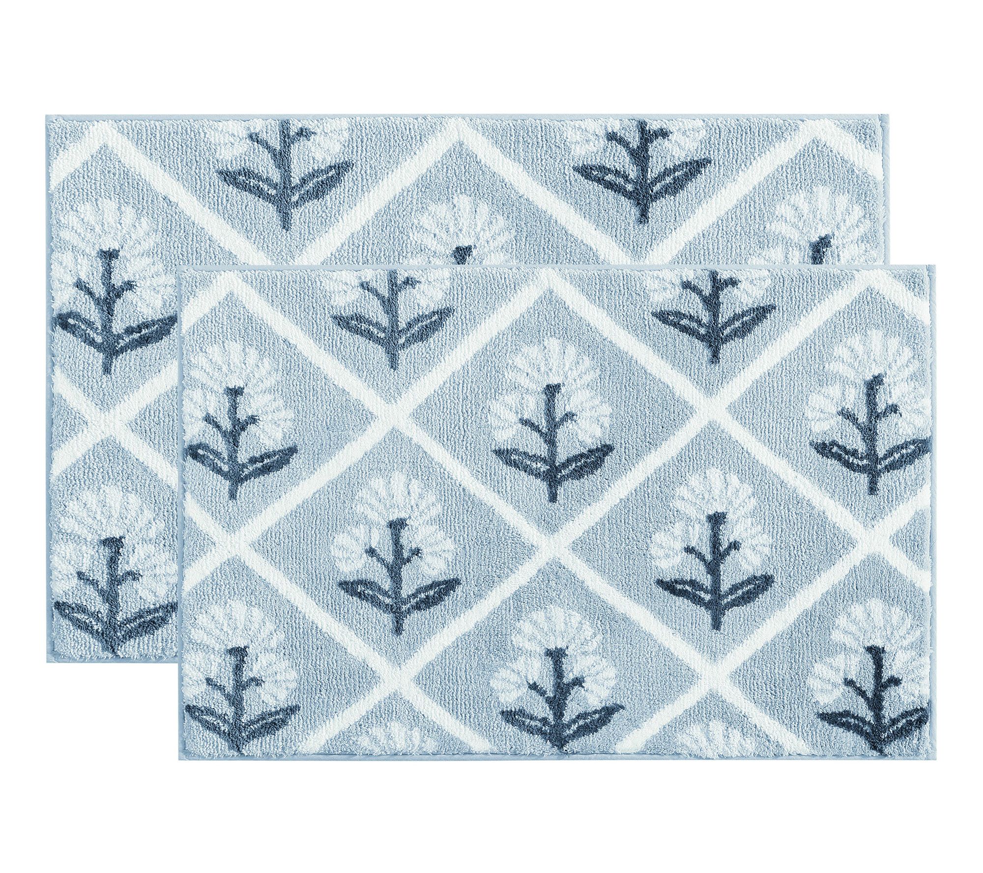 Martha Everyday Trident Floral Light Blue 30X20Bath Rug