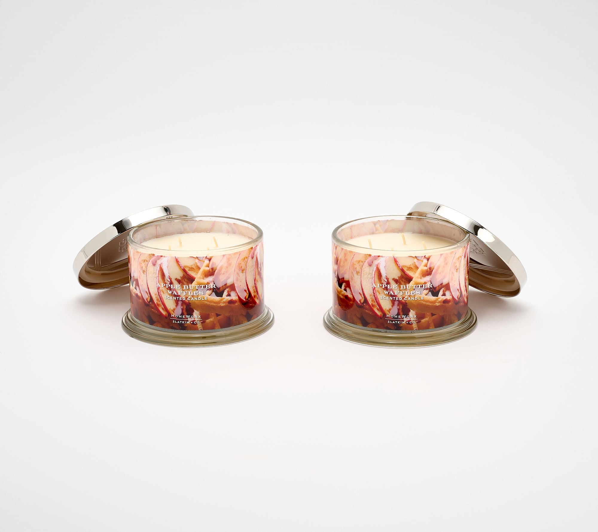 HomeWorx by Slatkin + Co. S/2 18oz Apple Butter Waffles Candles