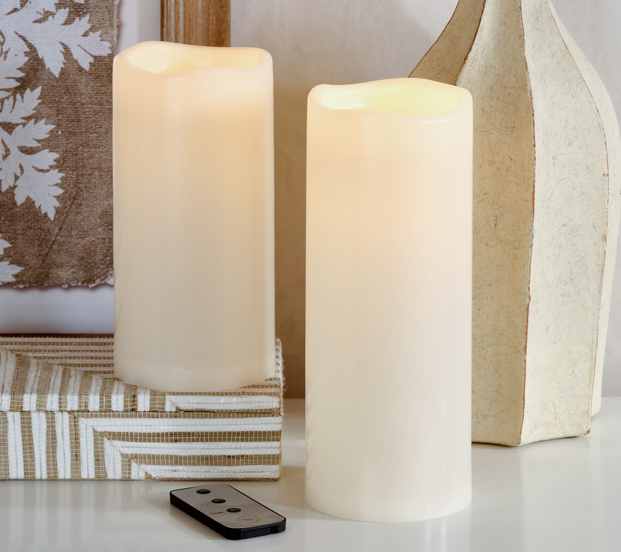 "As Is" Simply Stunning S/2 Outdoor FlamelessCandle by Janine Graff