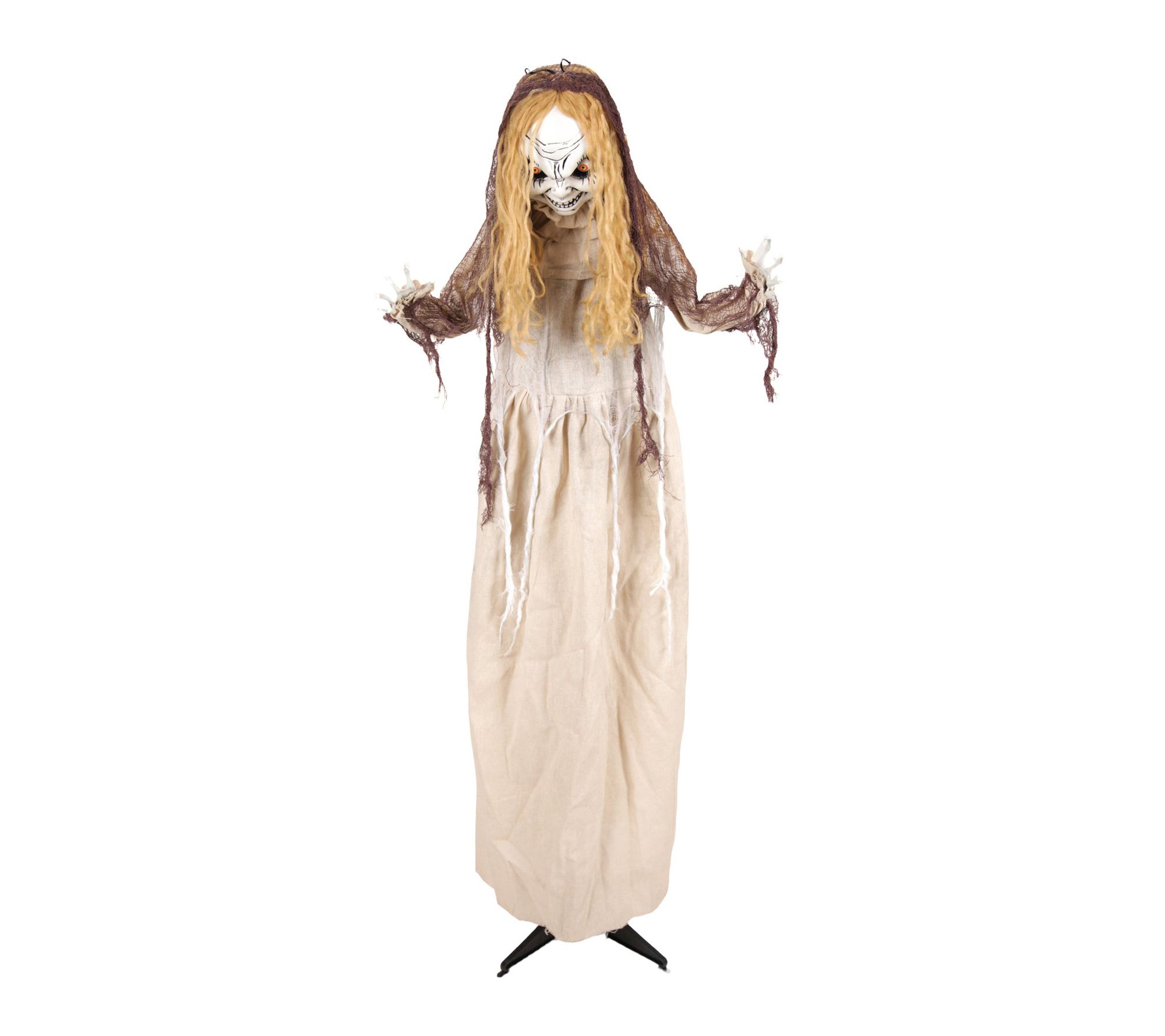 Haunted Hill Farm 3.9-Ft. Creepy Girl Rising Head Animatronic