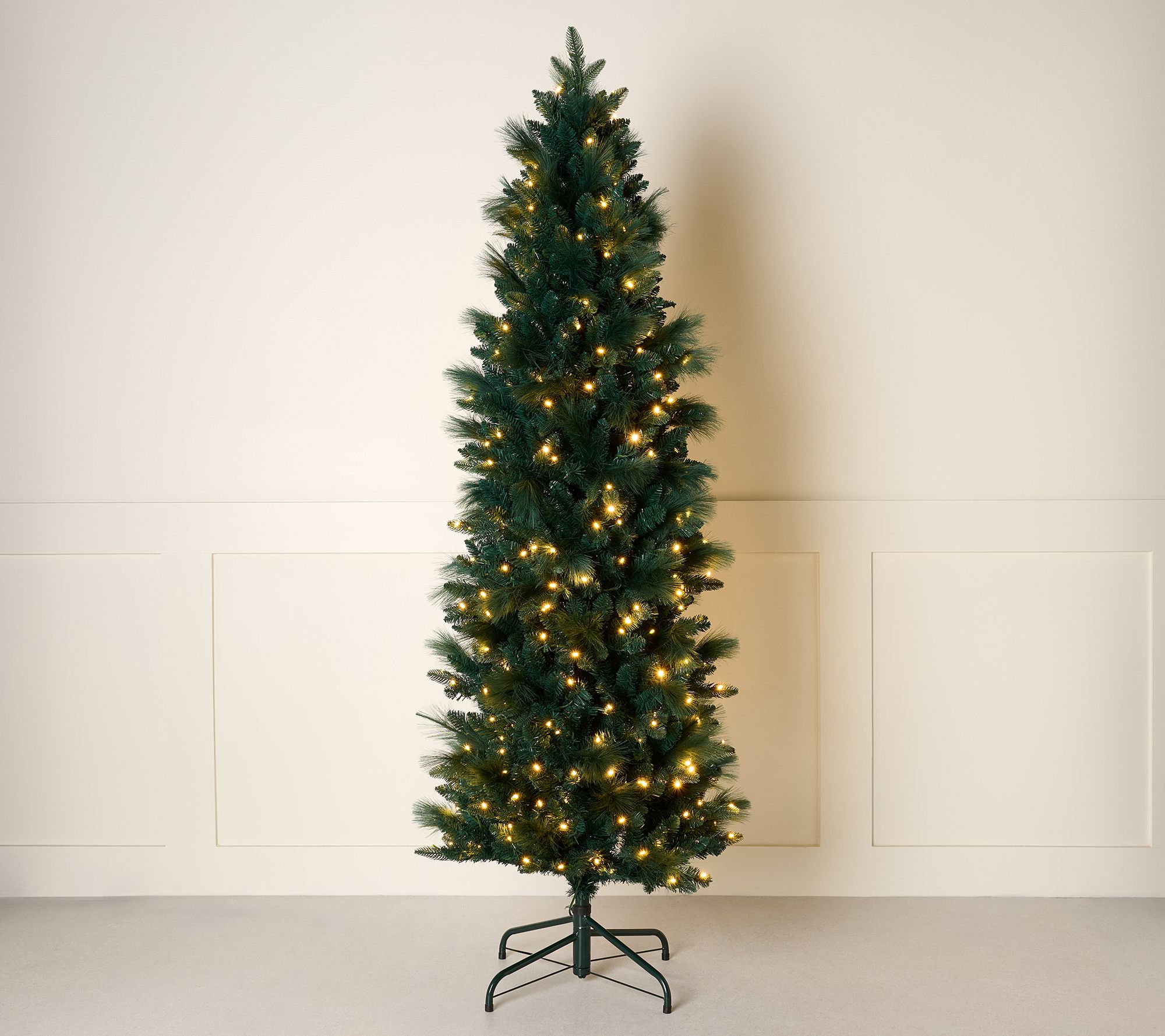 "As Is" 7' Illuminated Slim Tree with Pampas Accents by Kim Gravel