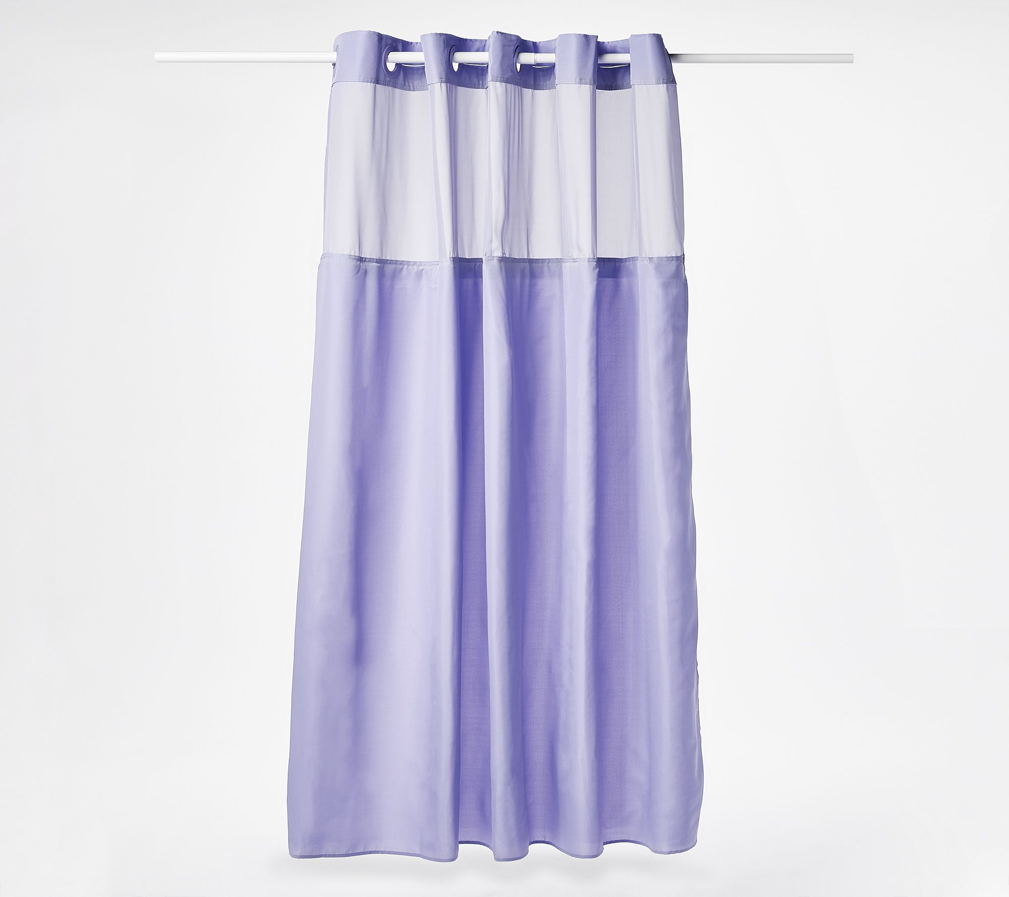 Hookless Solid Shower Curtain with Removable Liner