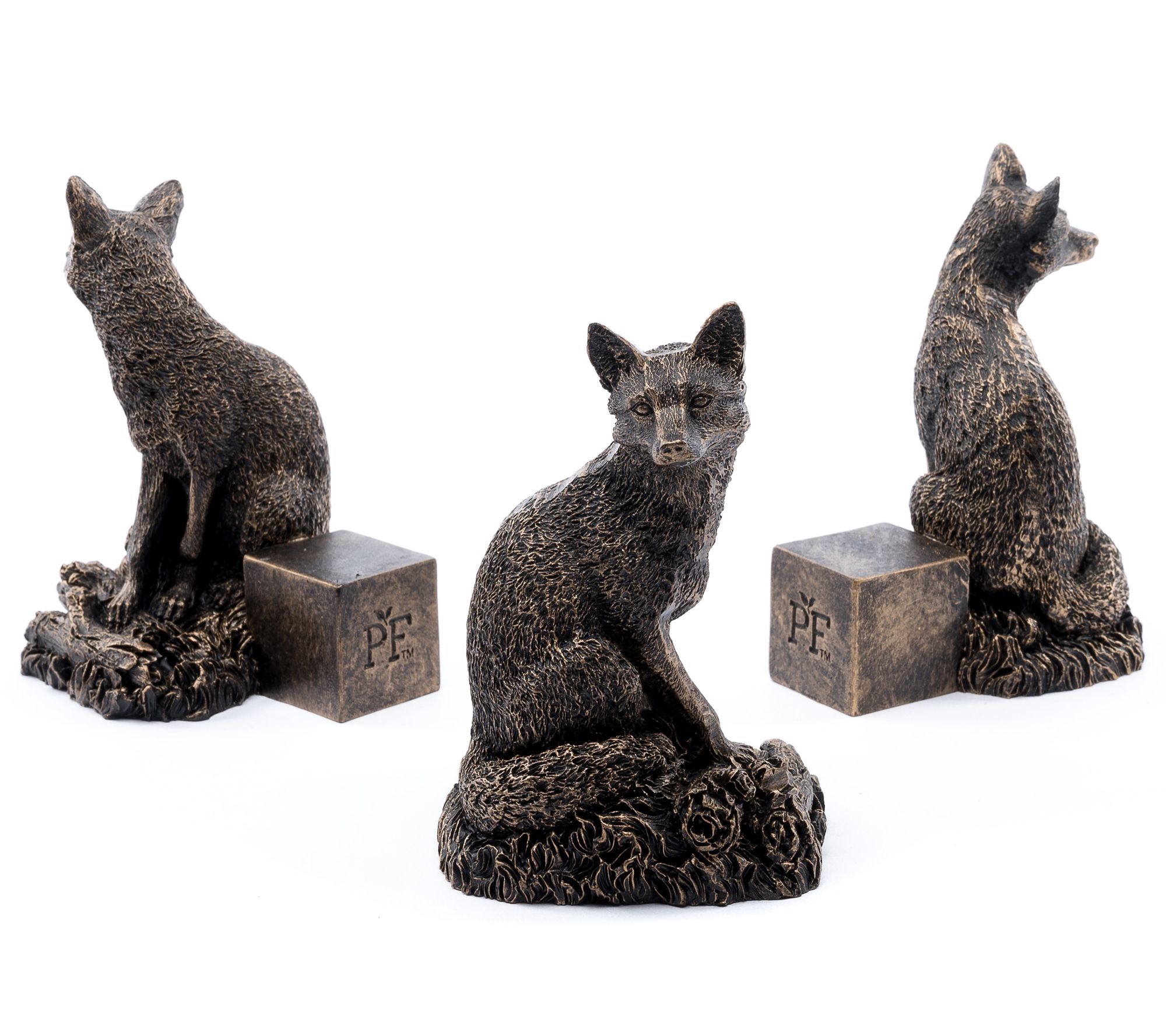 Jardinopia Potty Feet Antiqued Bronze Fox - Set of 3
