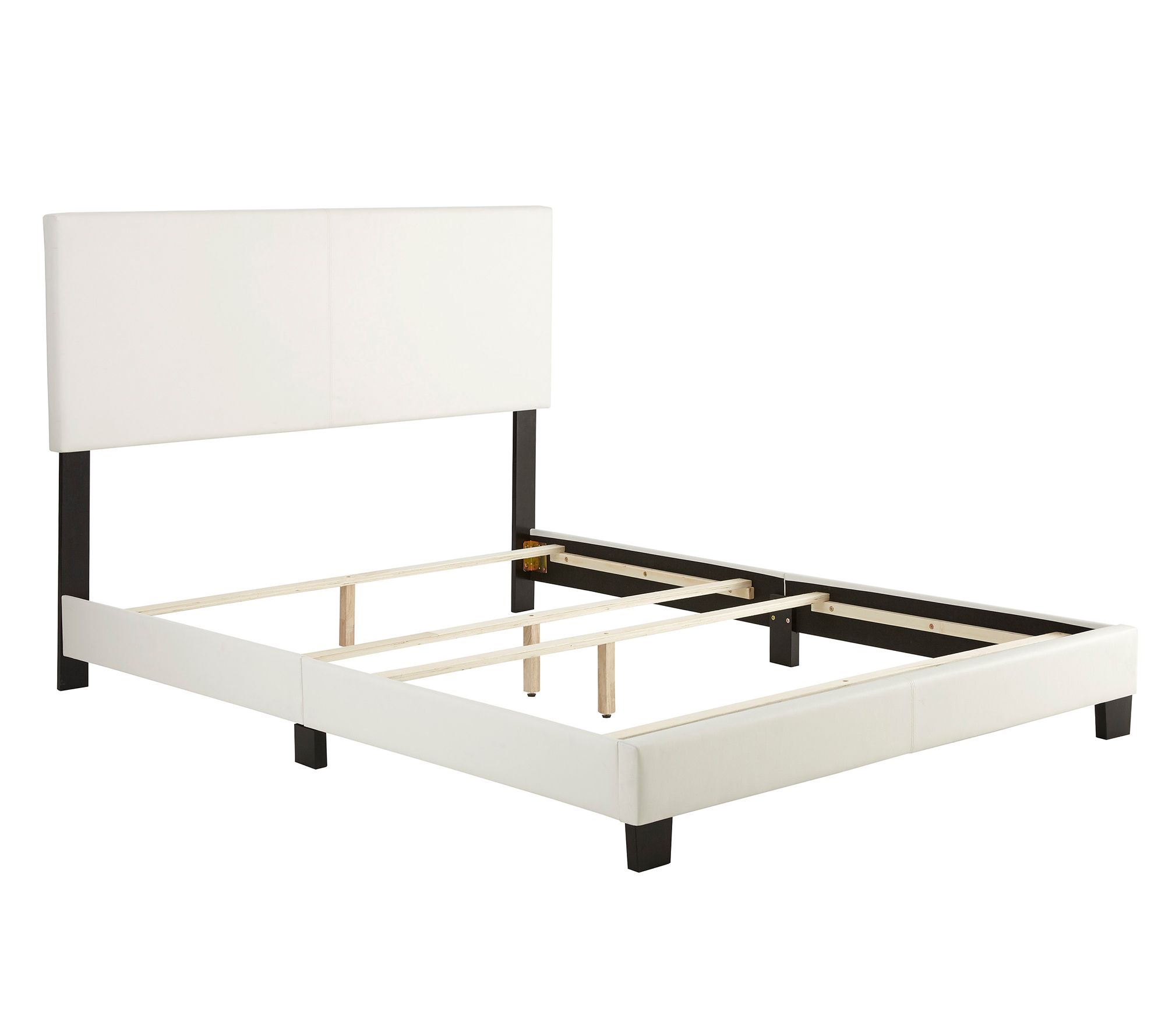Felicia Faux Le ather Upholster ed Queen Bed Fr ame