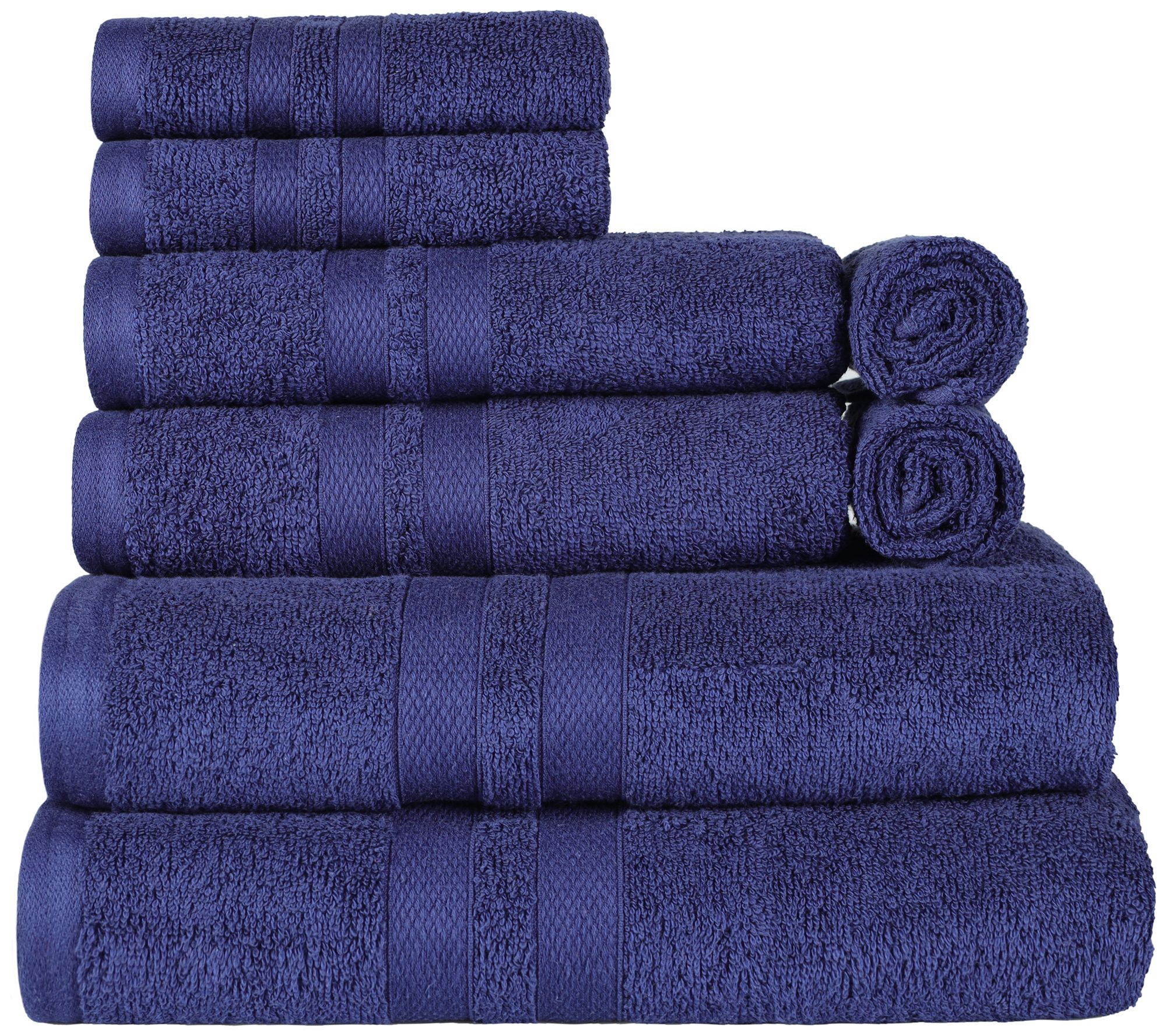 8pc Cotton Bath Towel Set Purple