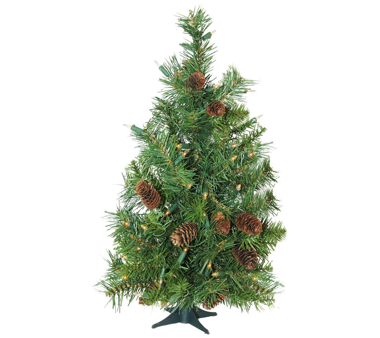 3' Green Medium Dakota Pine Xmas Tree - Clear Dura-Lit Lights