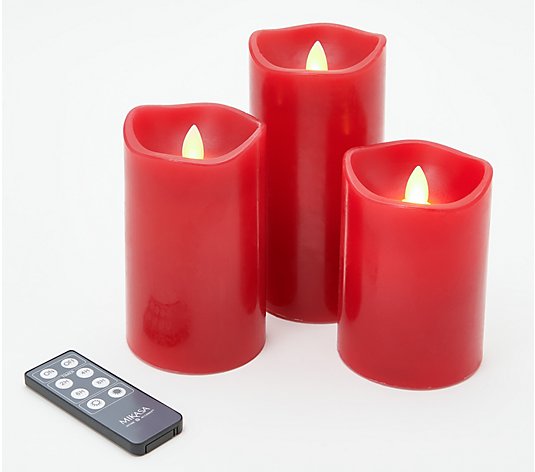Mikasa S/3 Assorted Flameless Blow Out Candles with Remote