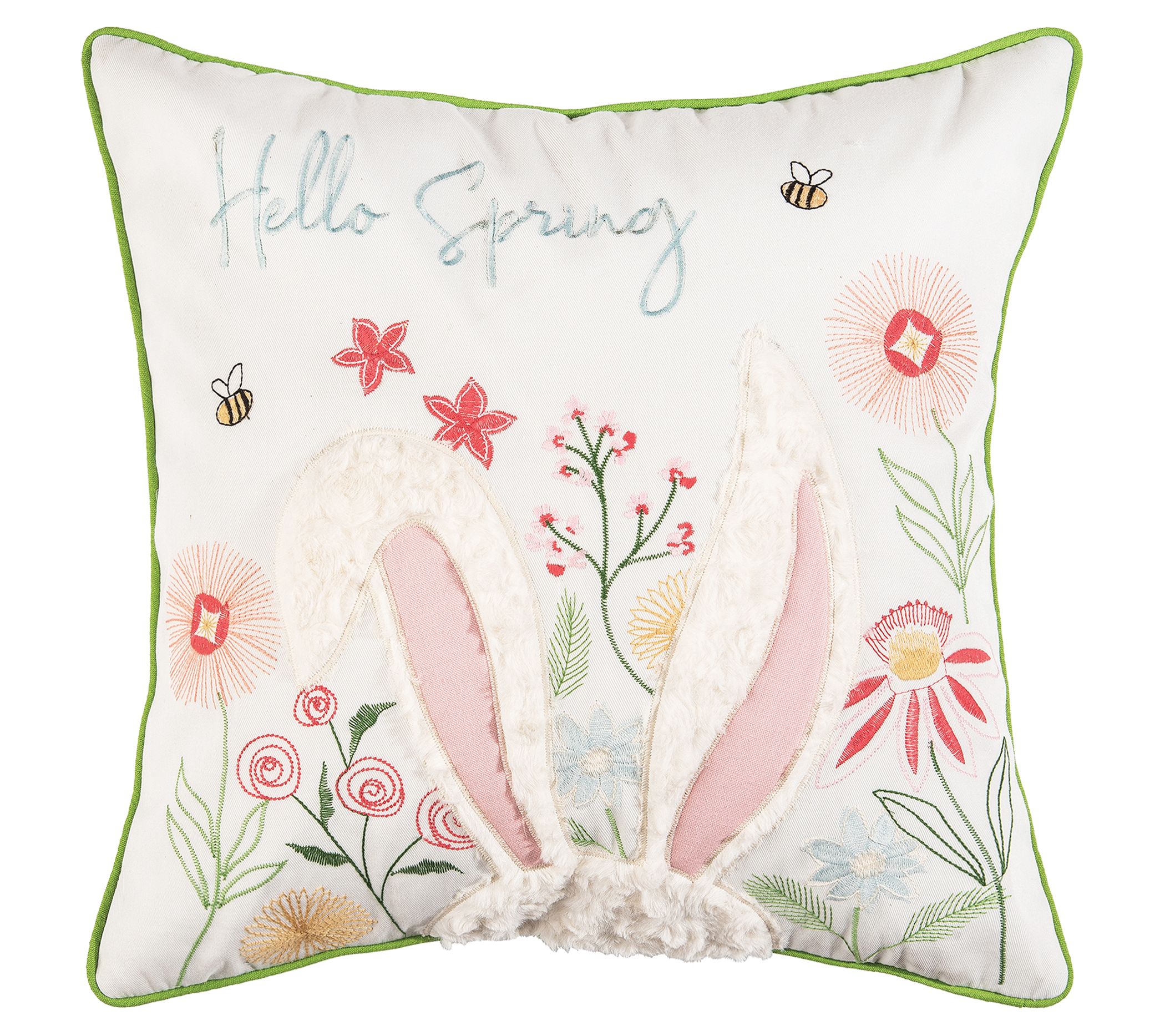 18" x 18" Hello Spring Easter Throw Pillow by Valerie