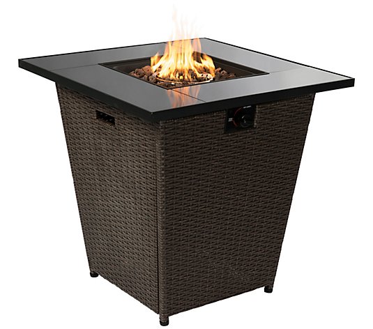 Outdoor 29 Propane Gas Fire Pit, 28 Square Fire Pit Cover