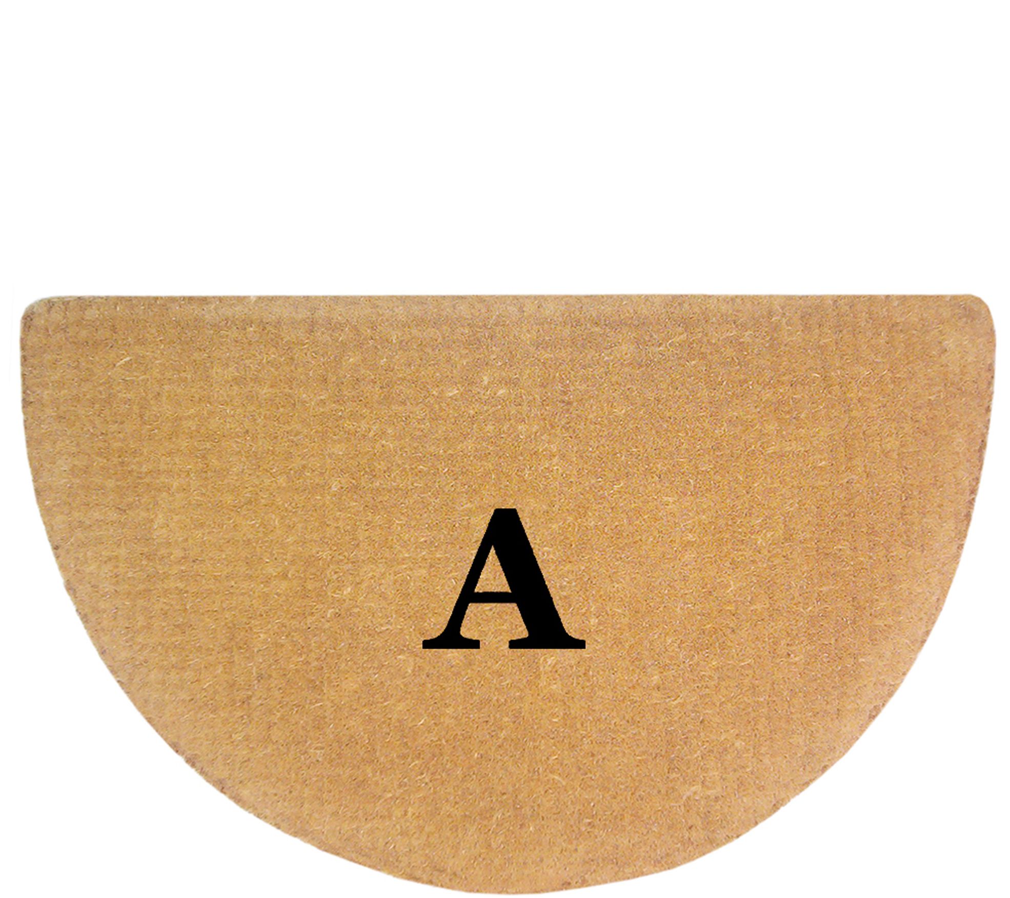 Nedia Home Monogrammed 22" x 36" Half-Round Heavy-Duty Doormat