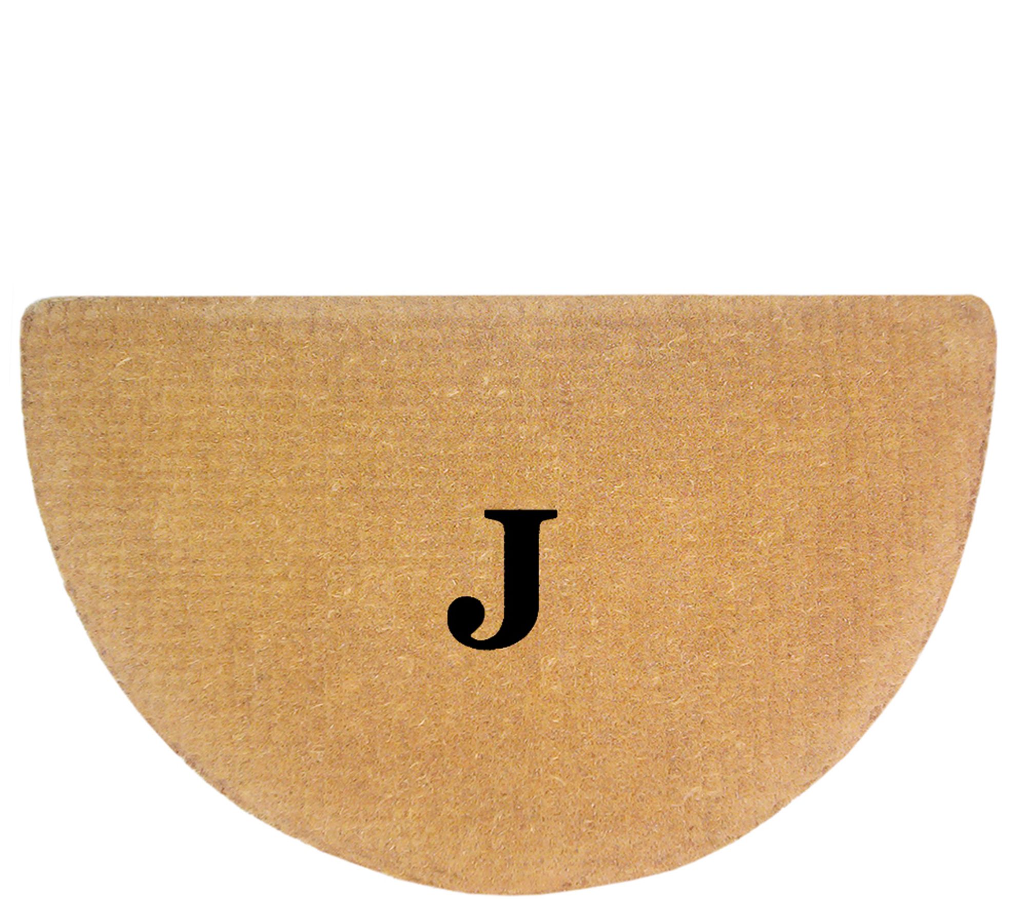 Nedia Home Monogrammed 22" x 36" Half-Round Heavy-Duty Doormat