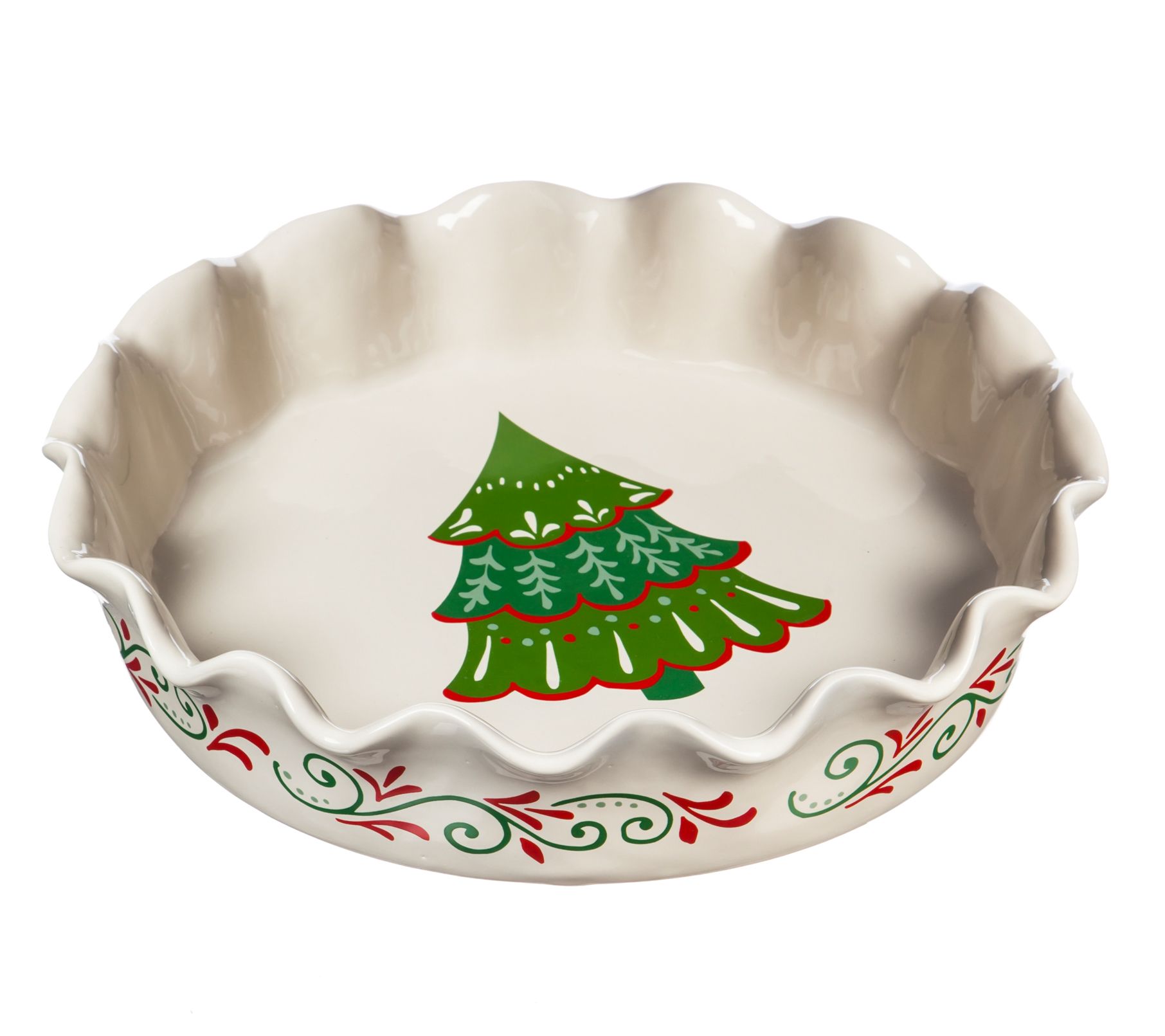 Cypress Home Christmas Traditions Ceramic Baking Dish - QVC.com