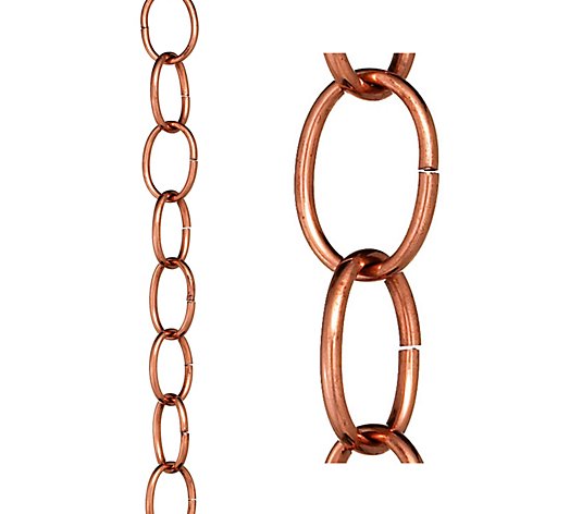 Pure Copper Single Link 8.5' Rain Chain by GoodDirections