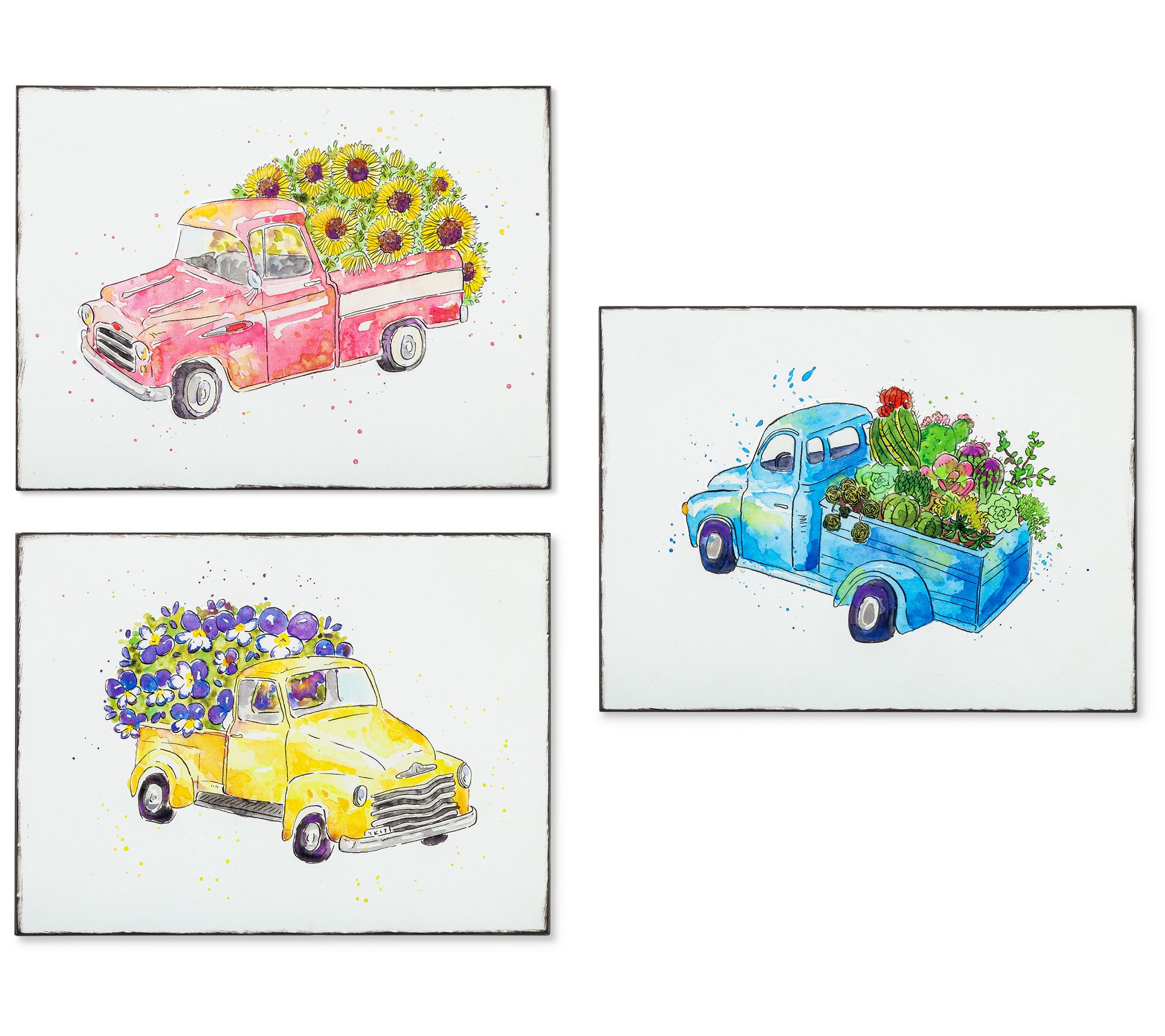 Set of 3 Metal Embossed Truck Wall Decor by Gerson Co.
