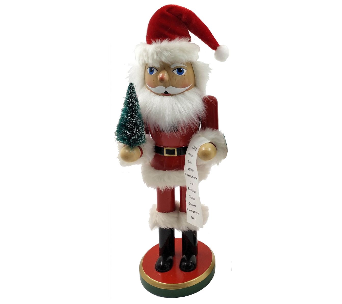 14" Santa with Tree & List Nutcracker by Santa's Workshop