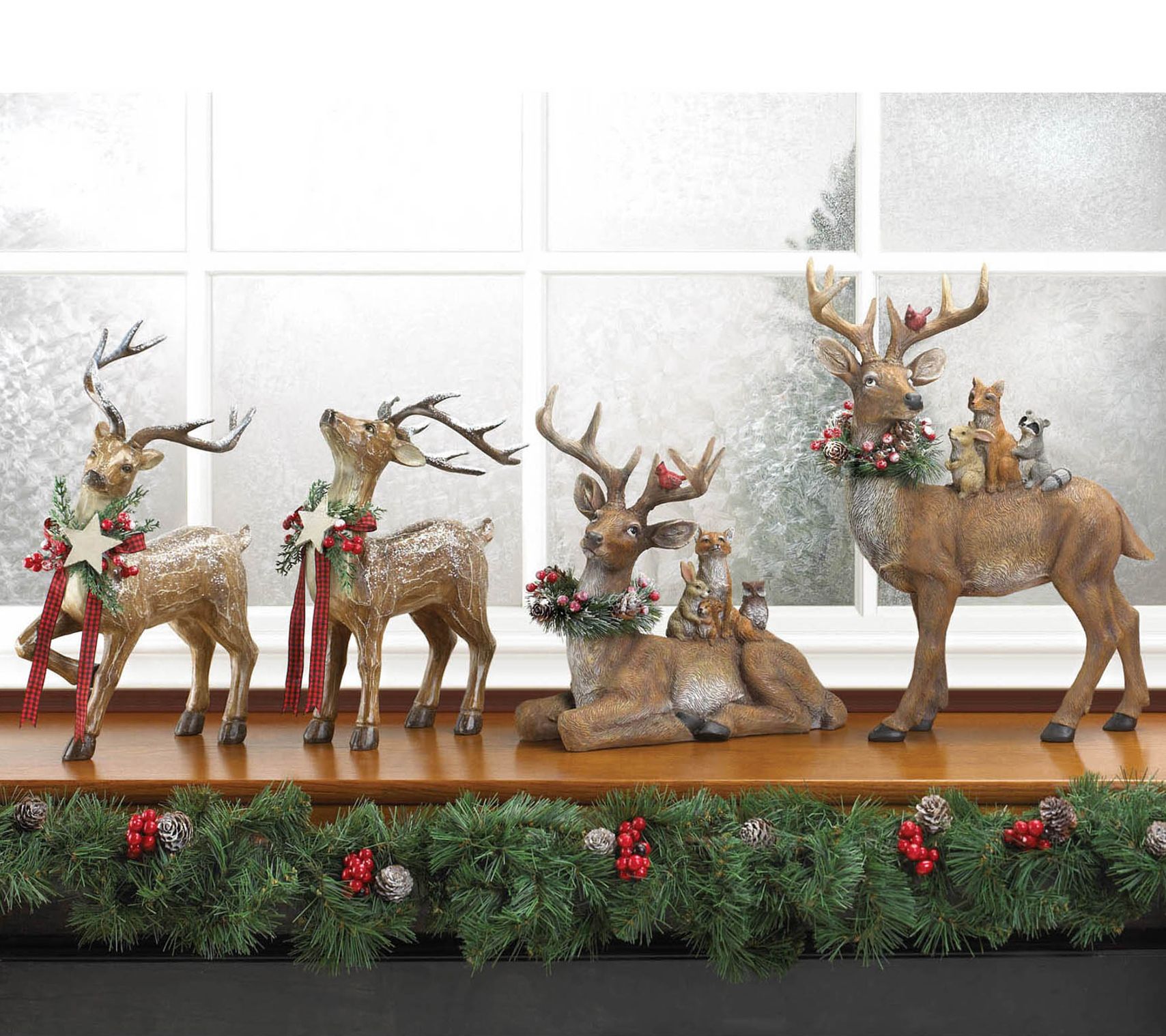 Zingz & Thingz Rustic Holiday Doe Reindeer Figurine