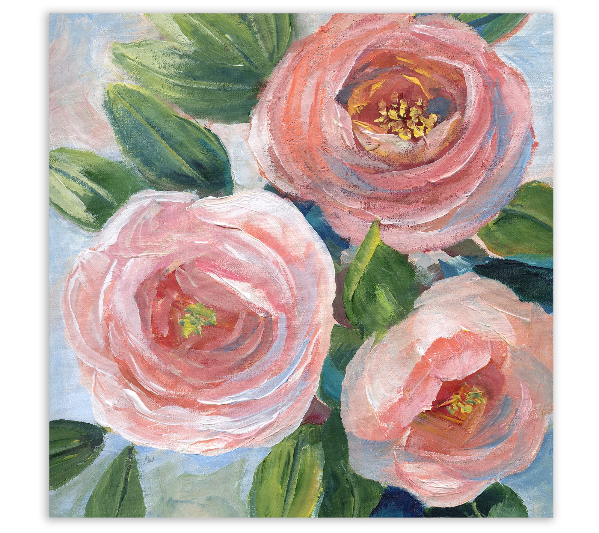 Courtside Market  Sweet Peach Bouquet 16x16 Canvas Wall Art