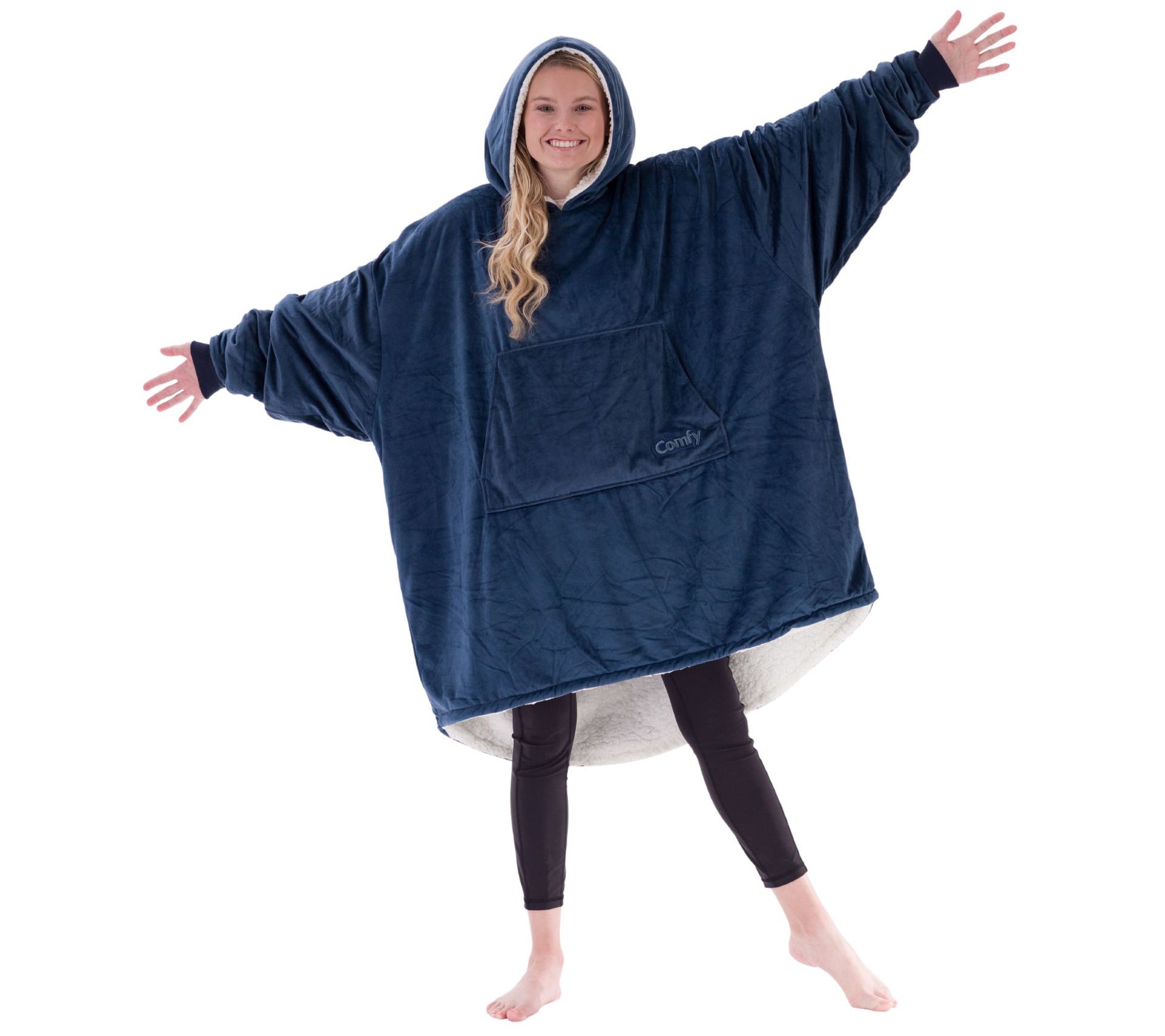  THE COMFY Original  Oversized Microfiber & Sherpa Wearable  Blanket, Seen On Shark Tank, One Size Fits All (Blush) : Home & Kitchen
