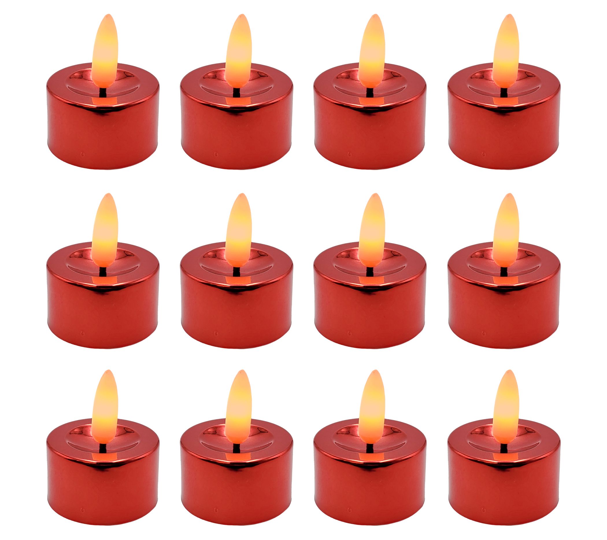 LumaBase Battery-Operated 3D Wick Flame Tealights 12ct