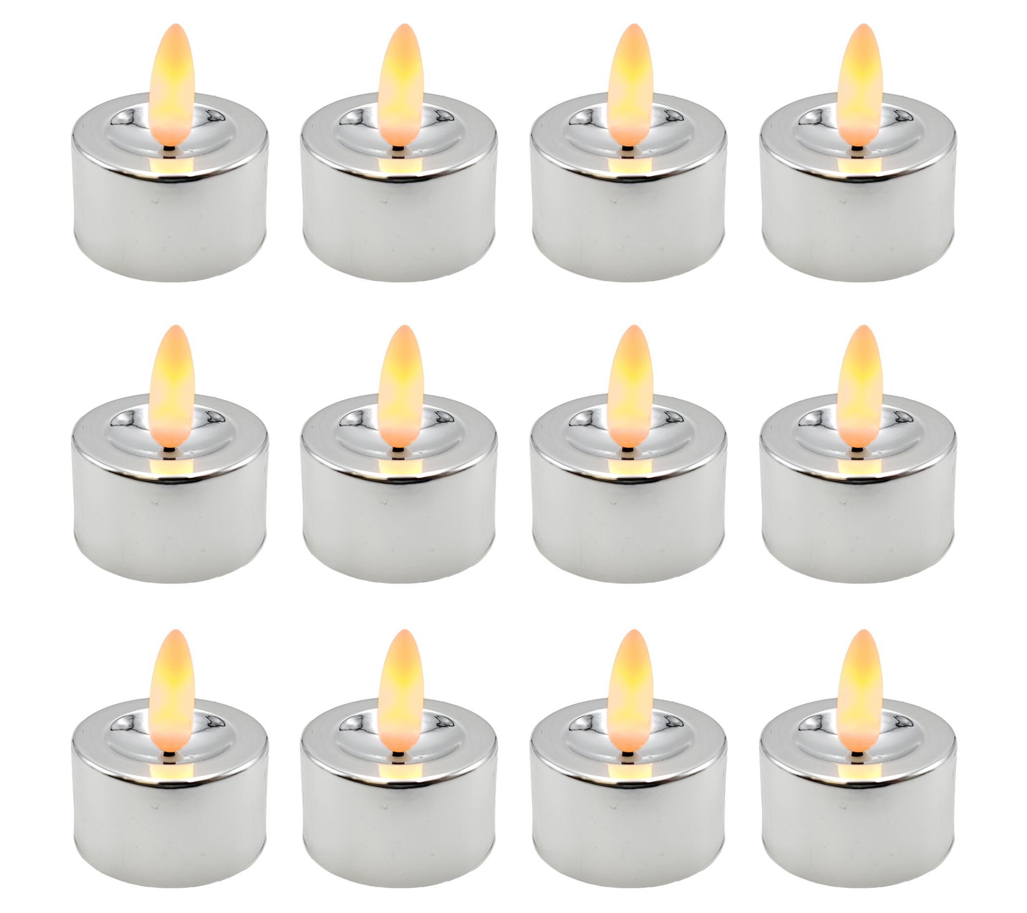LumaBase Battery-Operated 3D Wick Flame Tealights 12ct