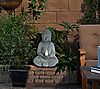 LuxenHome Gray MgO Meditating Buddha Statue with Solar Light, 2 of 7