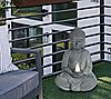 LuxenHome Gray MgO Meditating Buddha Statue with Solar Light, 4 of 7