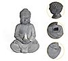 LuxenHome Gray MgO Meditating Buddha Statue with Solar Light, 6 of 7