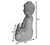 LuxenHome Gray MgO Meditating Buddha Statue with Solar Light, 7 of 7