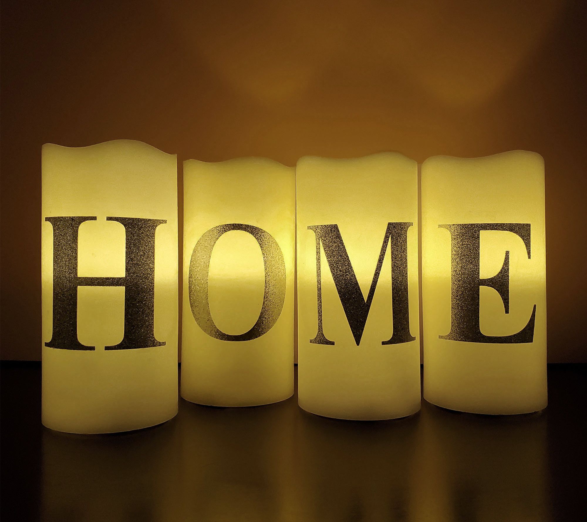 LumaBase Battery-Operated LED Wax Home CandlesSet of 4