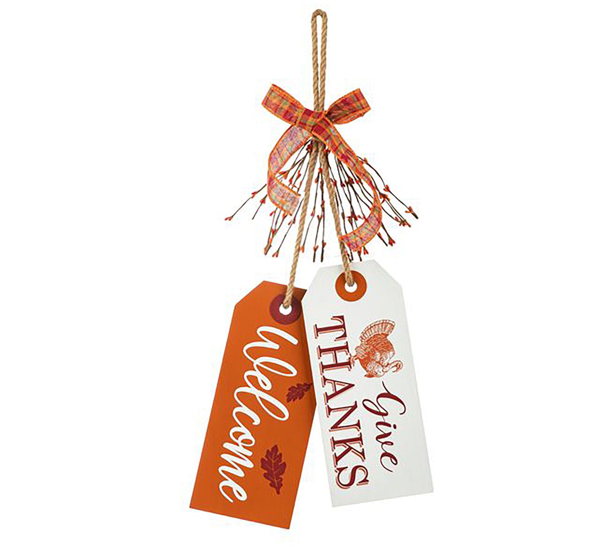 Glitzhome 24"H Thanksgiving Wooden "Give Thanks " Door Hanger