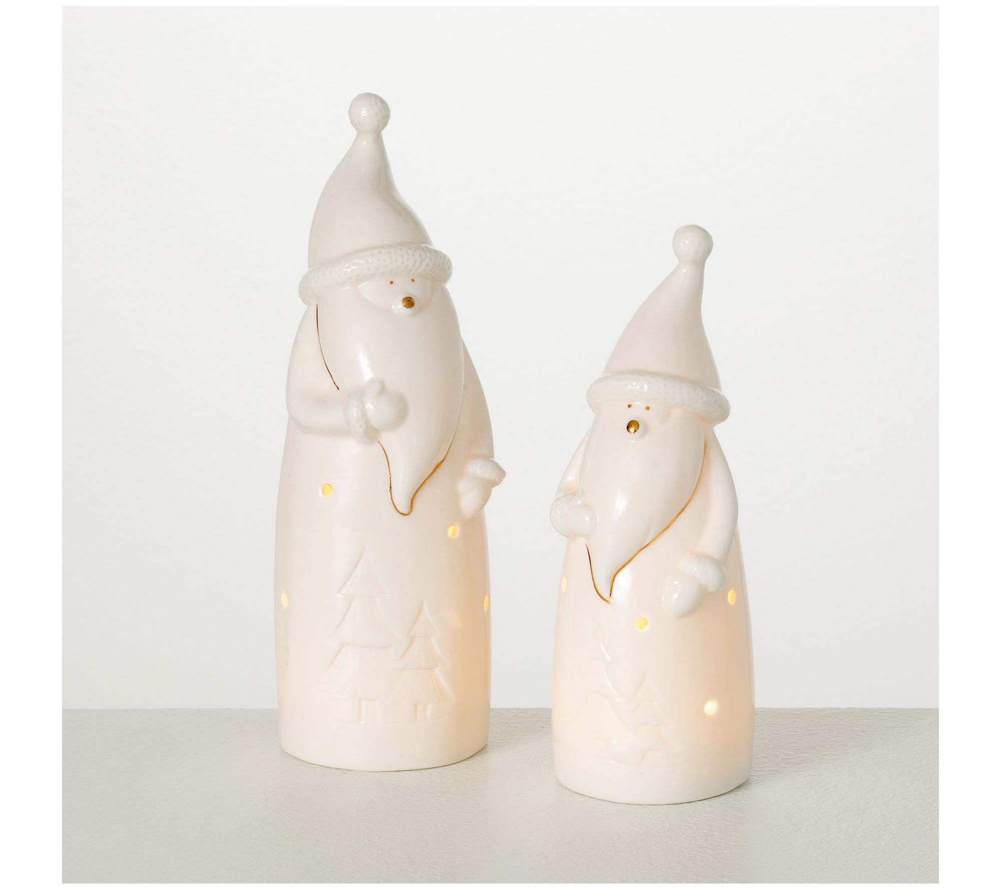 The Whitehurst Company S/2 Porcelain LED Lighte D Snowmen ,White