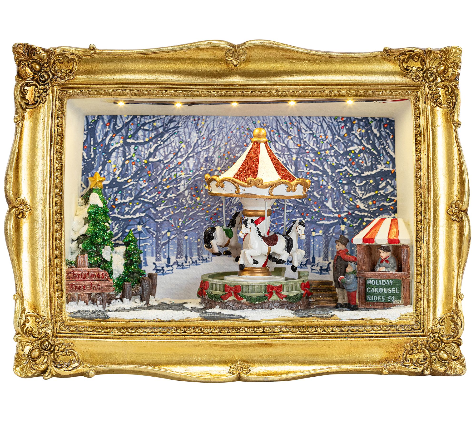 Mr. Christmas Musical Gold Frame Carousel Shadow Box