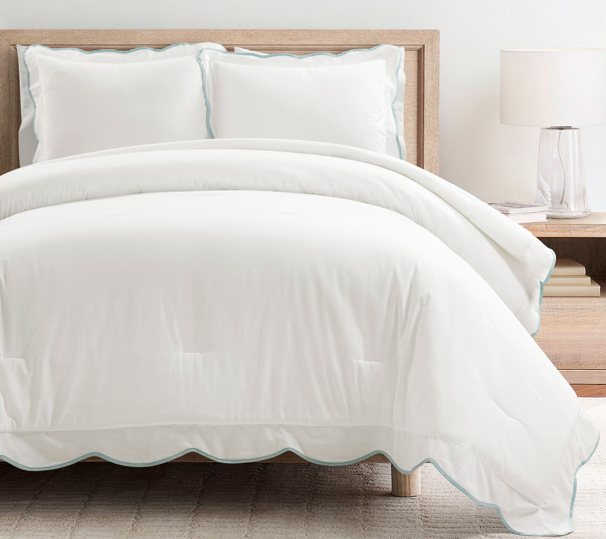 Lush Decor Coastal Chic Scallop Edge Comforter3pc Set- F/Q