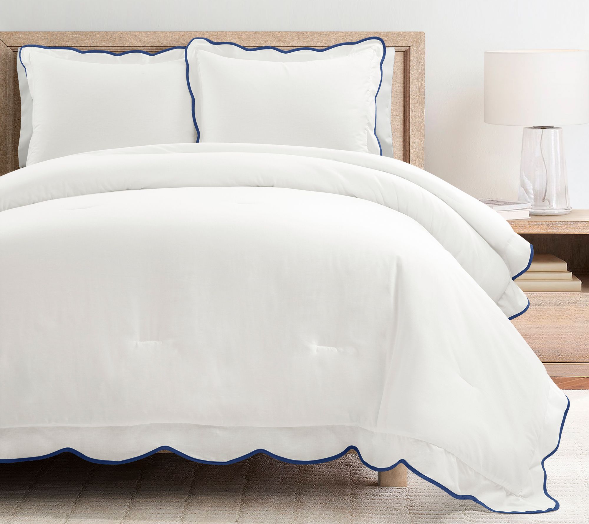 Lush Decor Coastal Chic Scallop Edge Comforter3pc Set- F/Q