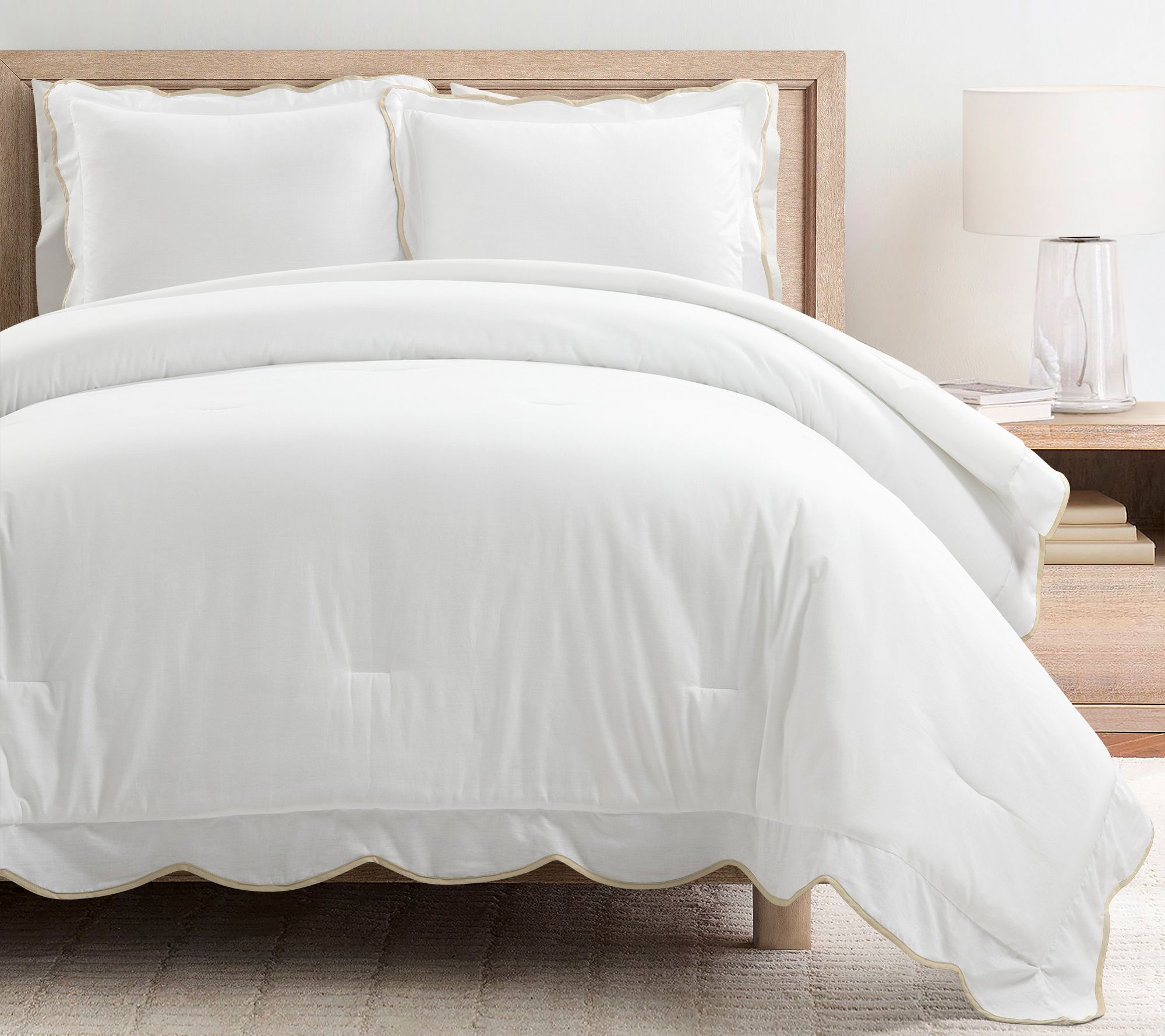Lush Decor Coastal Chic Scallop Edge Comforter3pc Set- F/Q