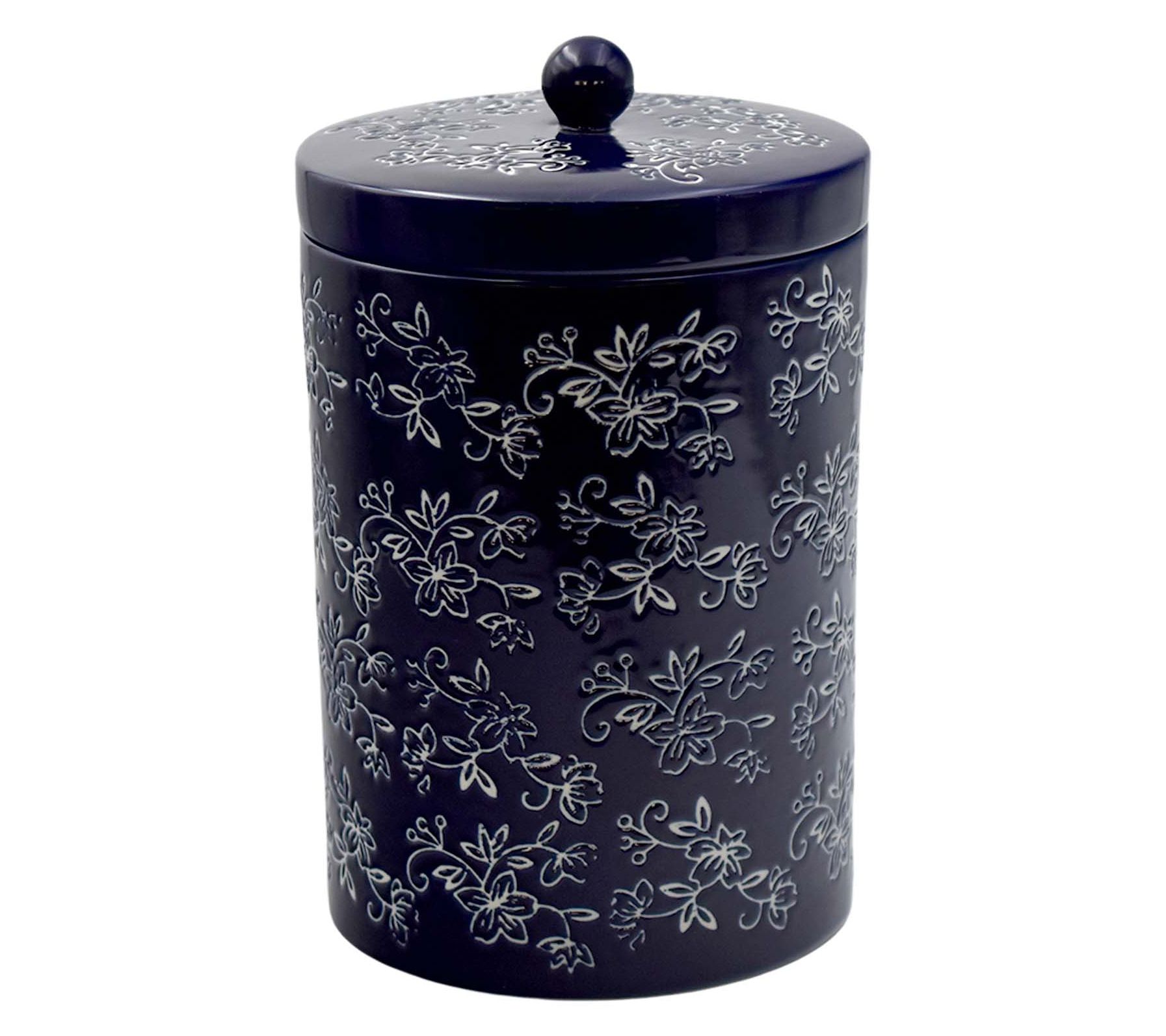 Temp-tations Floral Lace 5-Quart Stoneware Lidded Canister