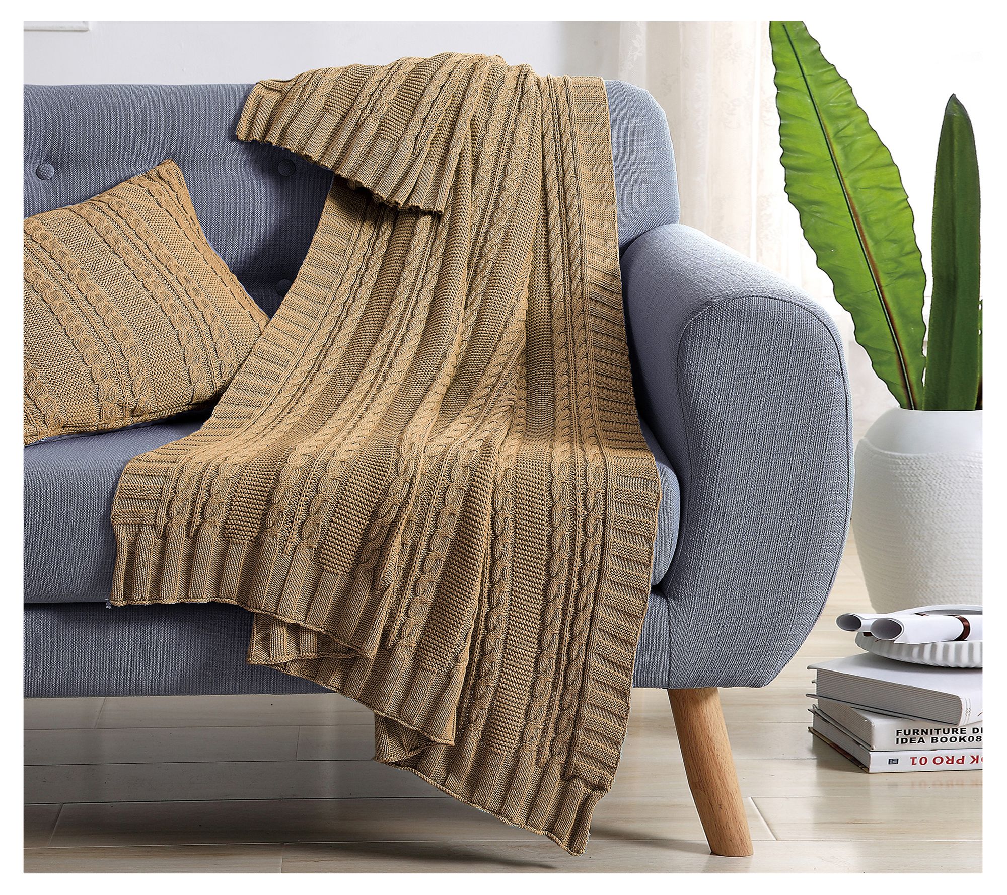 VCNY Home Dublin Cable Knit Throw Blanket