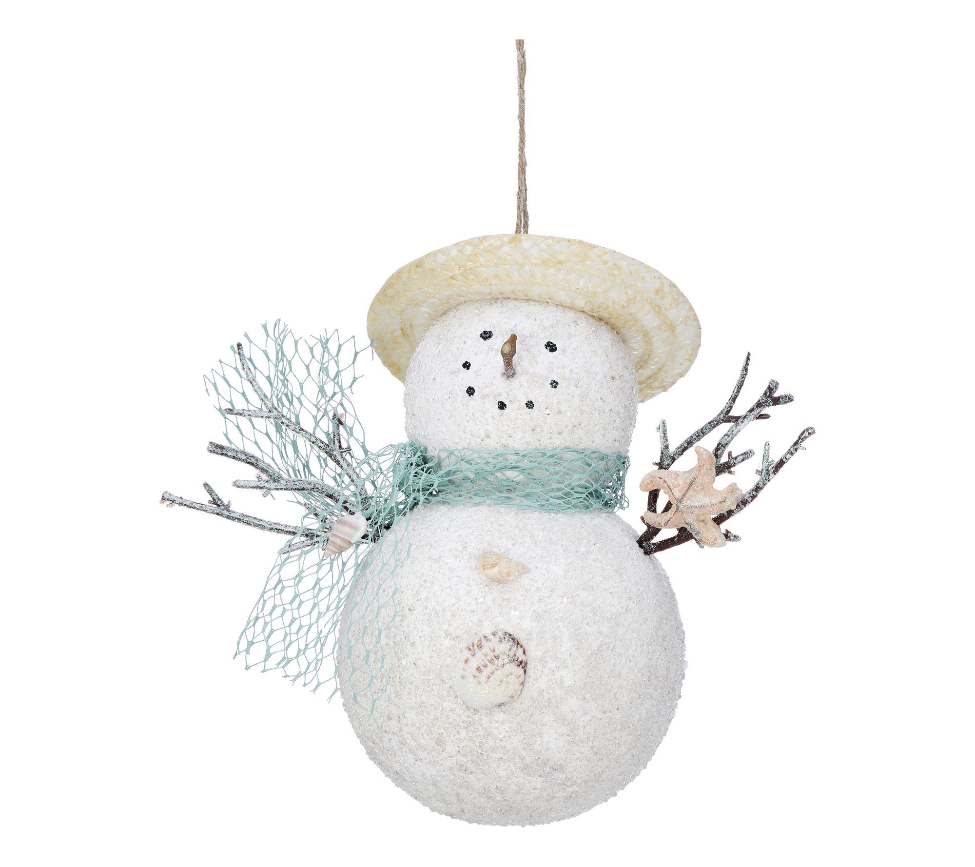 7" Coastal Snowman Ornament By Valerie
