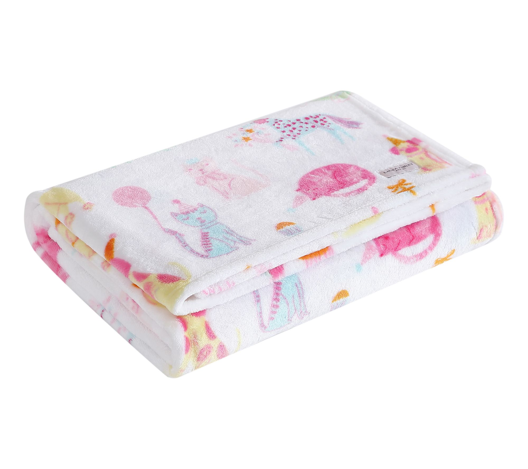 Laura Ashley Kids Party Animals Plush Throw Blanket
