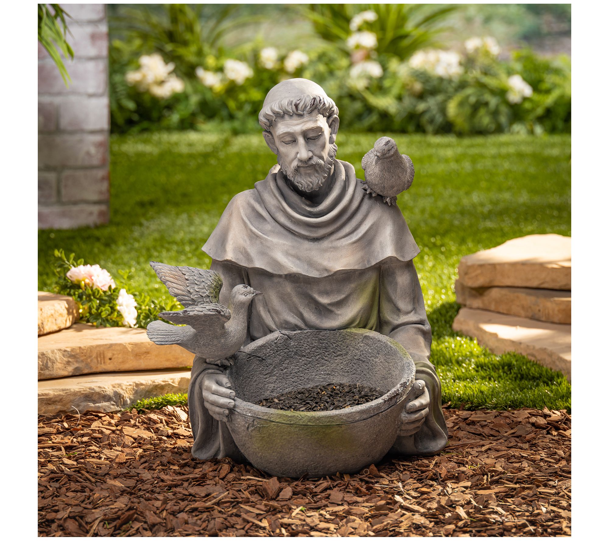18 In St. Francis Bird Feeder Statue by GersonInternational